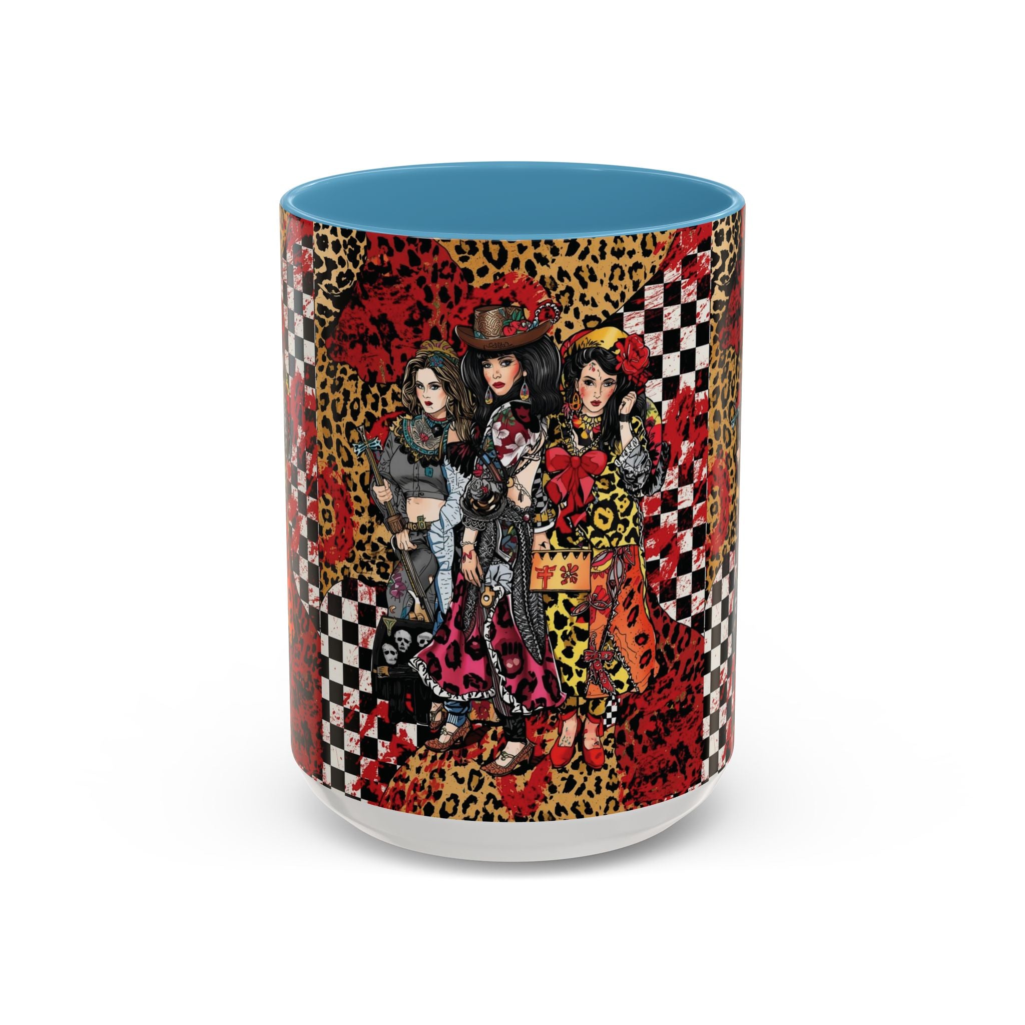 Accent Coffee Mug — Retro Rockabilly Cowgirl Pin-Up Design (11/15oz)