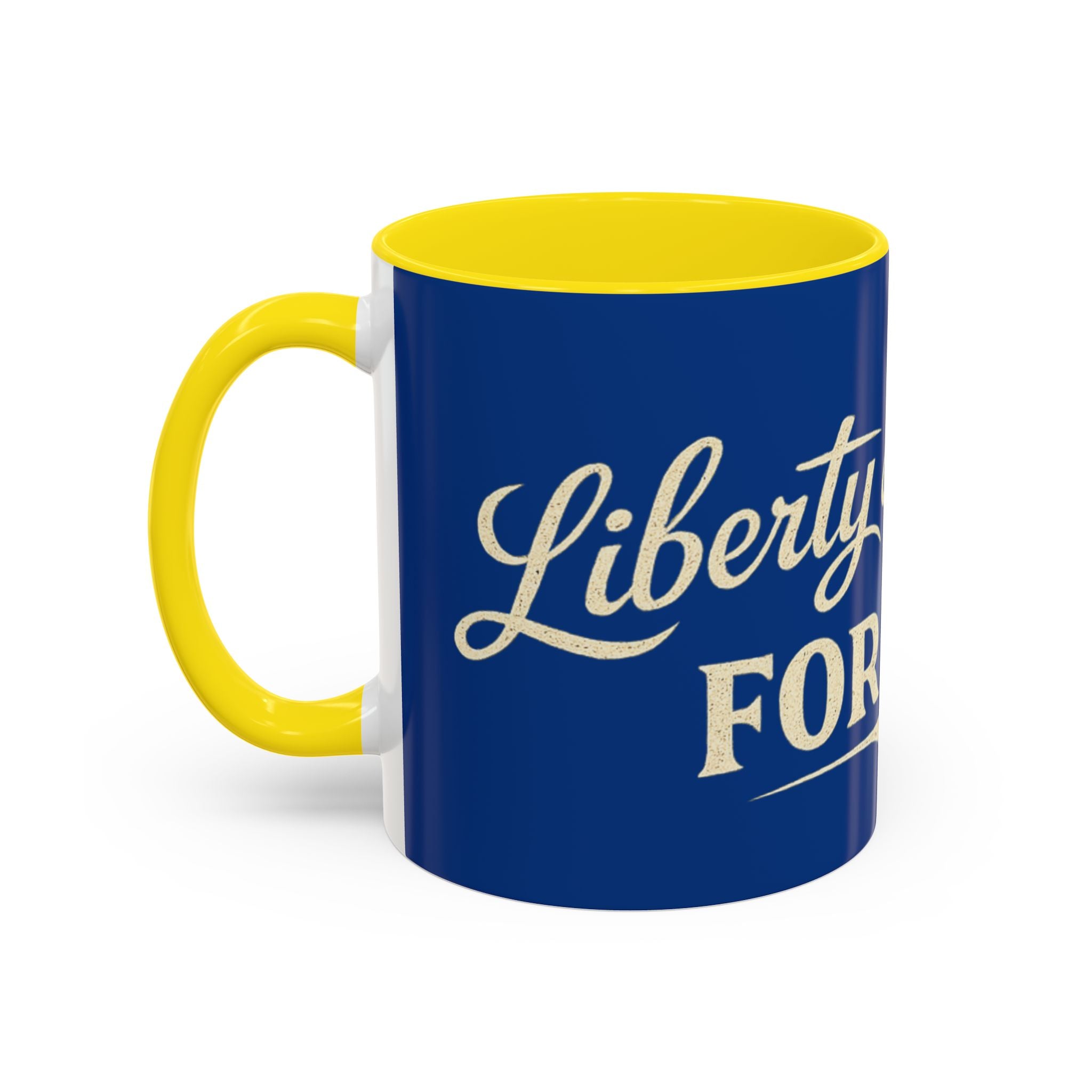 Liberty & Justice For All Accent Coffee Mug — Patriotic 11/15oz Tea Cup