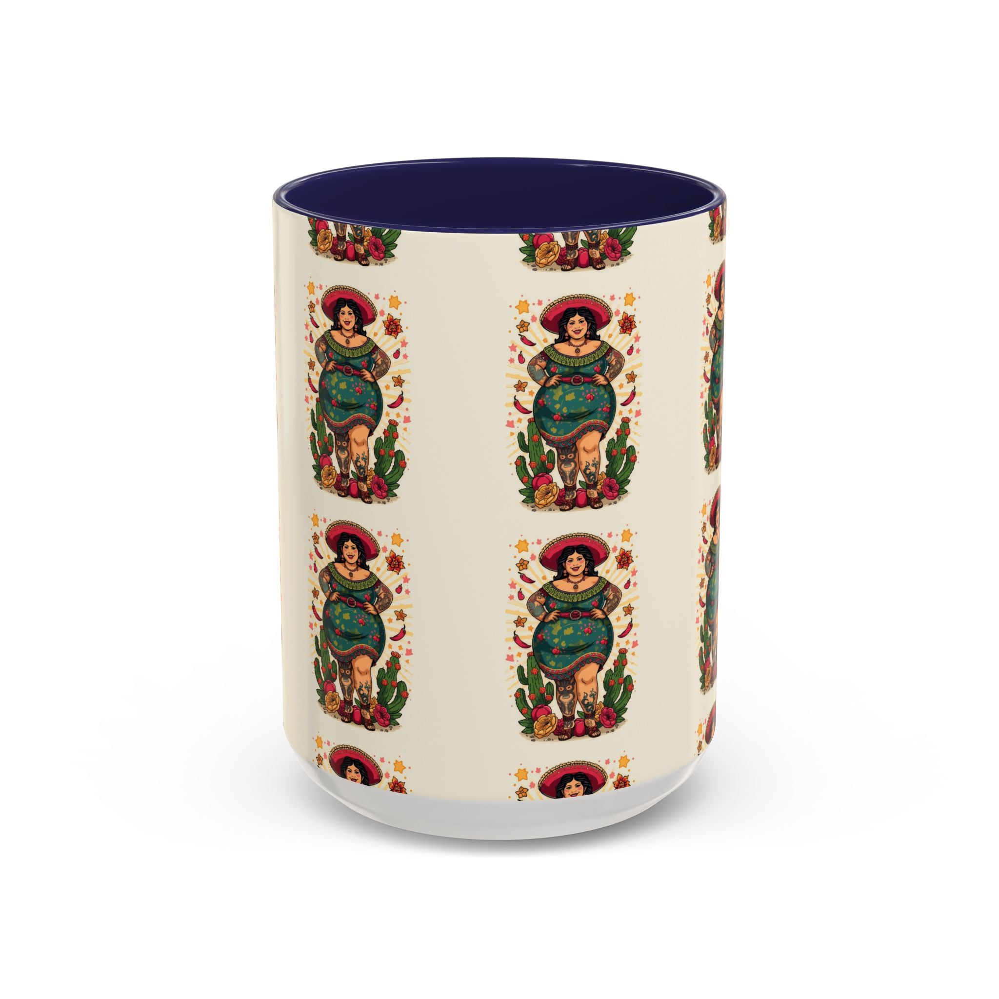 Curvy Floral Goddess Accent Coffee Mug – 11/15oz