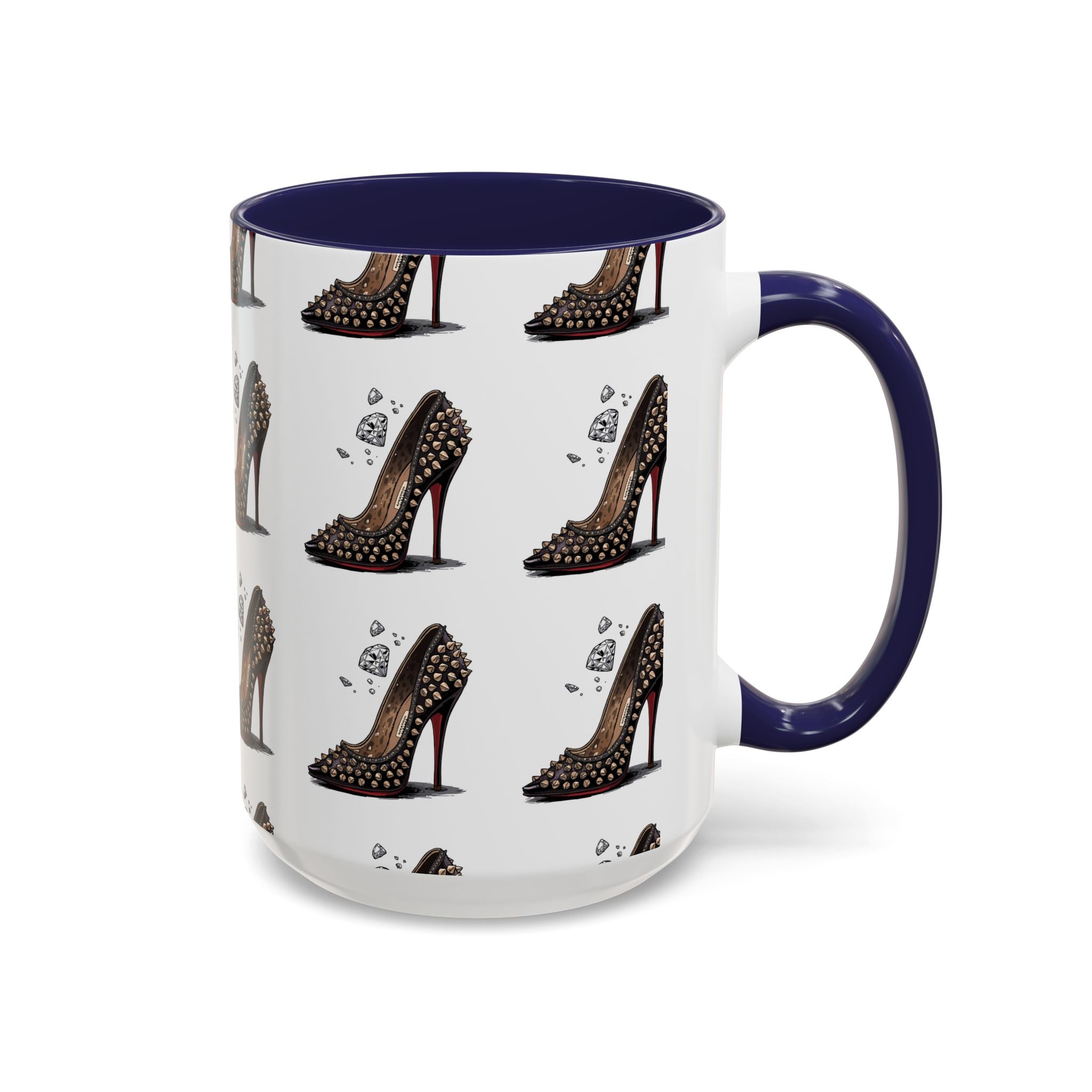 High Heel Pattern Accent Coffee Mug – Fashionista Stiletto Coffee Cup (11/15oz)