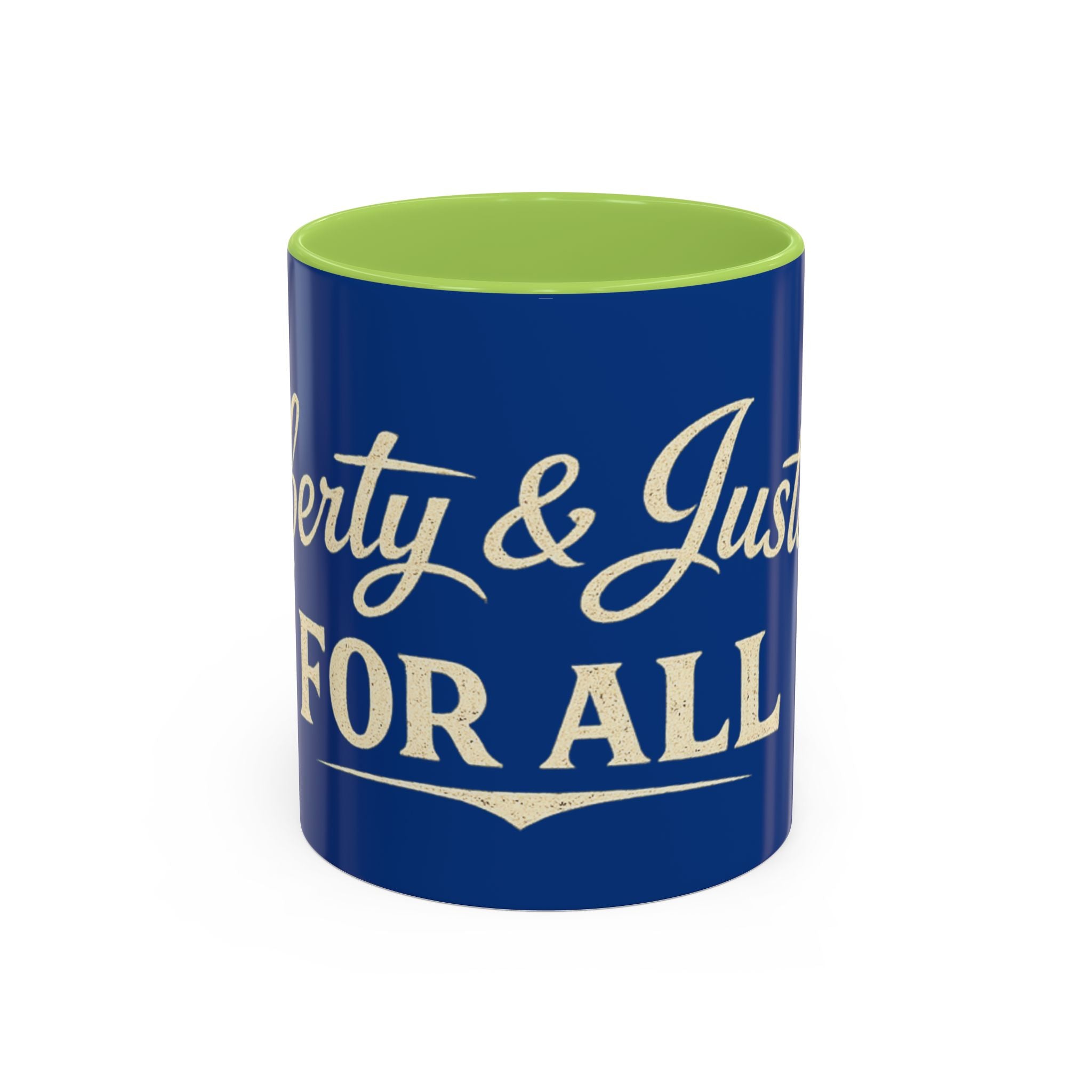 Liberty & Justice For All Accent Coffee Mug — Patriotic 11/15oz Tea Cup