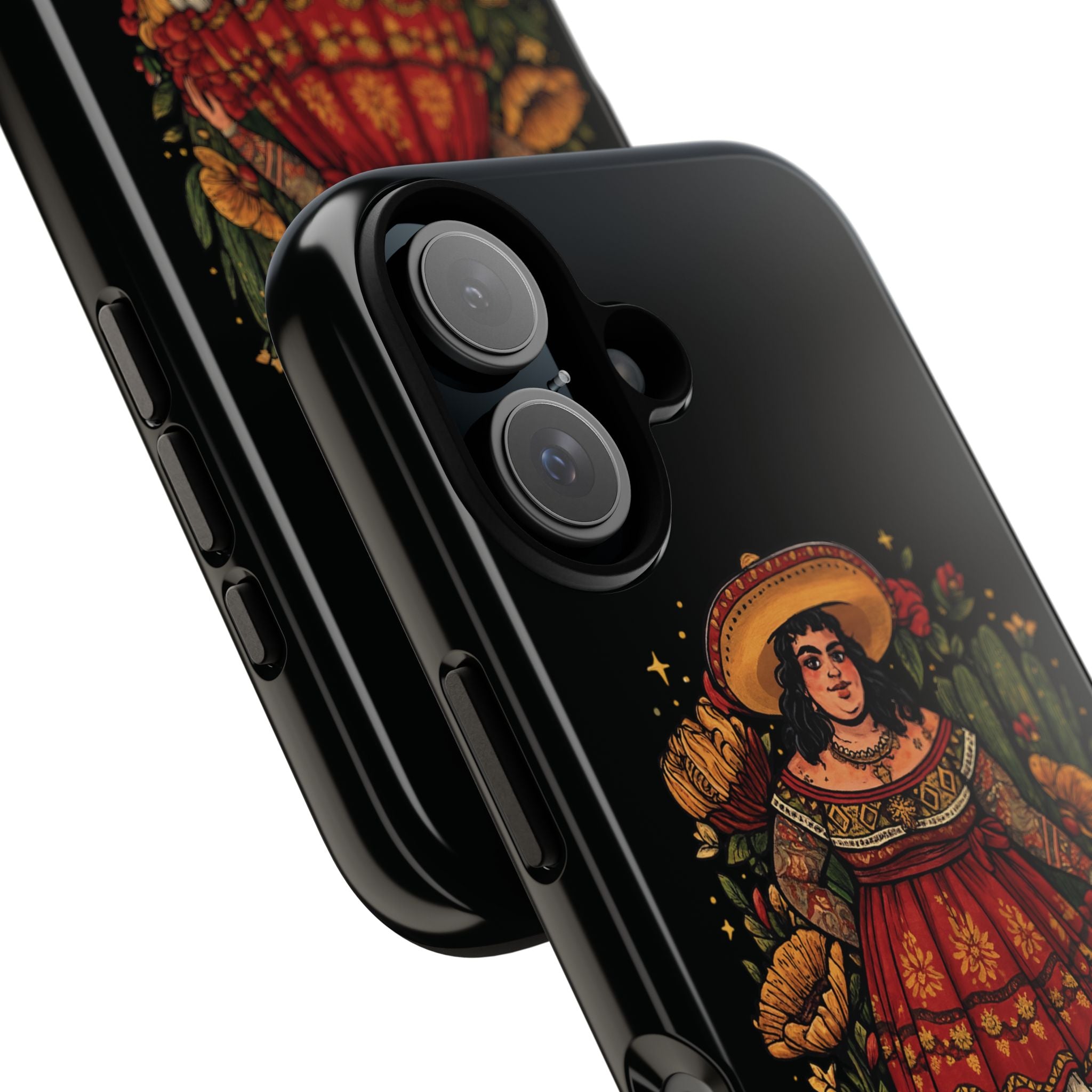 Folk Floral Girl Phone Case — Vibrant Mexican-Inspired Protective Cover