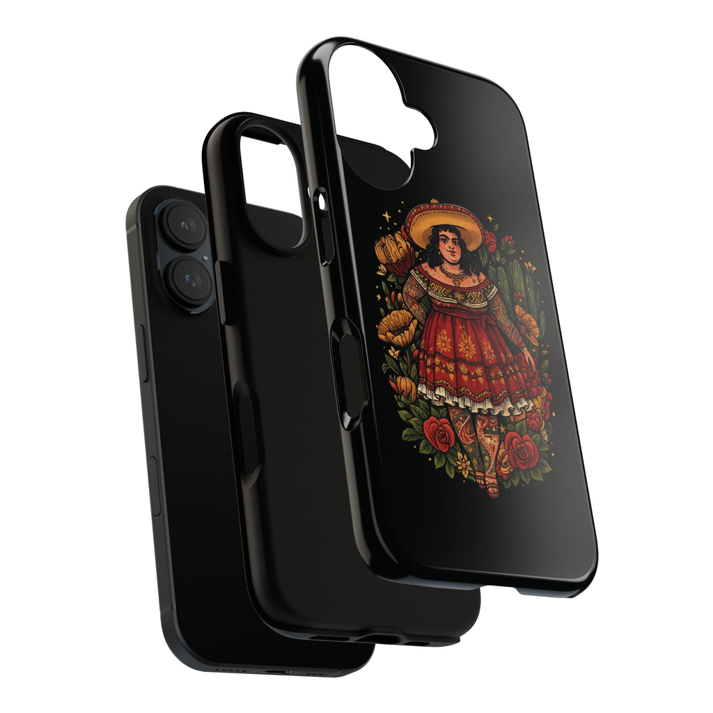 Folk Floral Girl Phone Case — Vibrant Mexican-Inspired Protective Cover