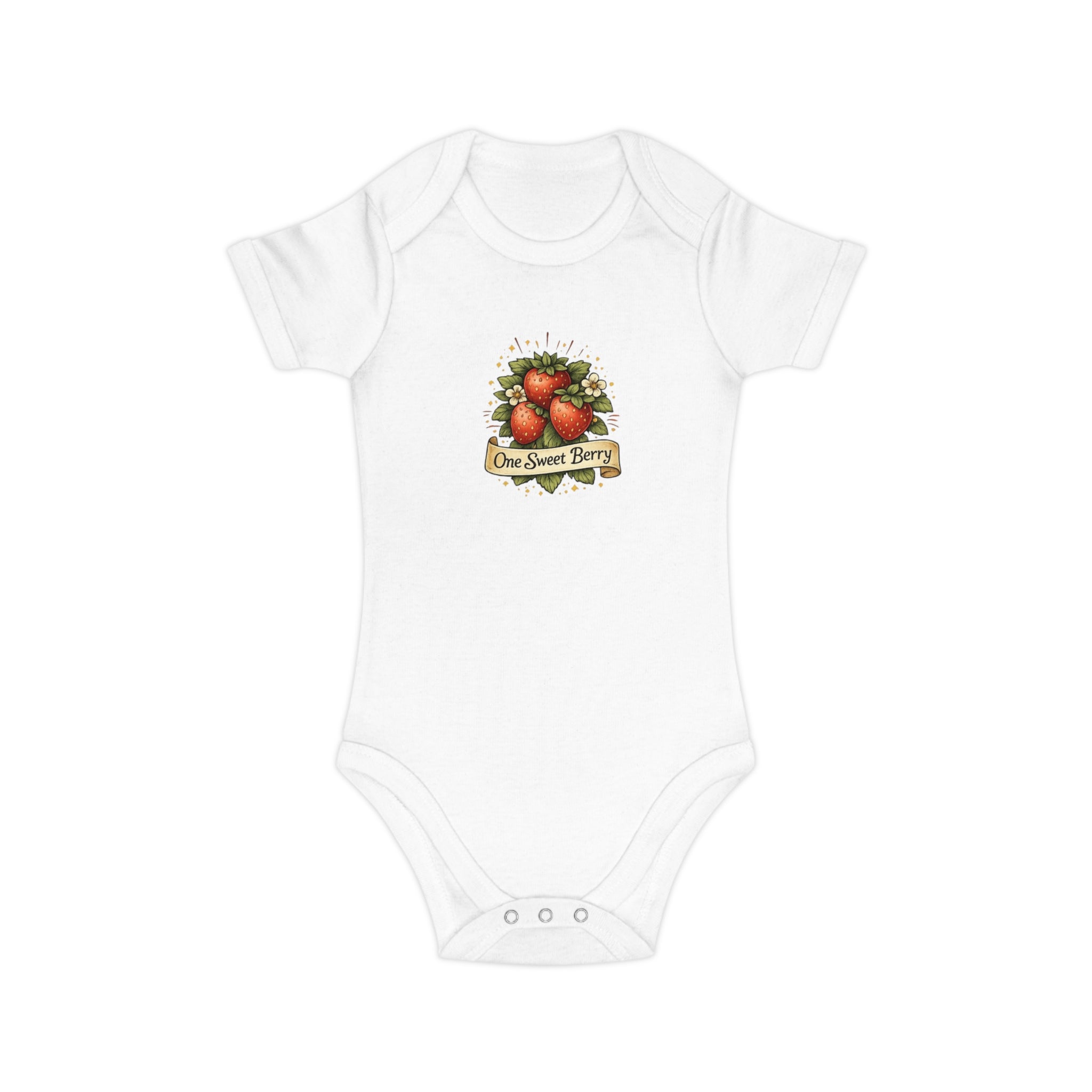 Baby Bodysuit - "One Sweet Berry" Strawberry Graphic Infant Onesie