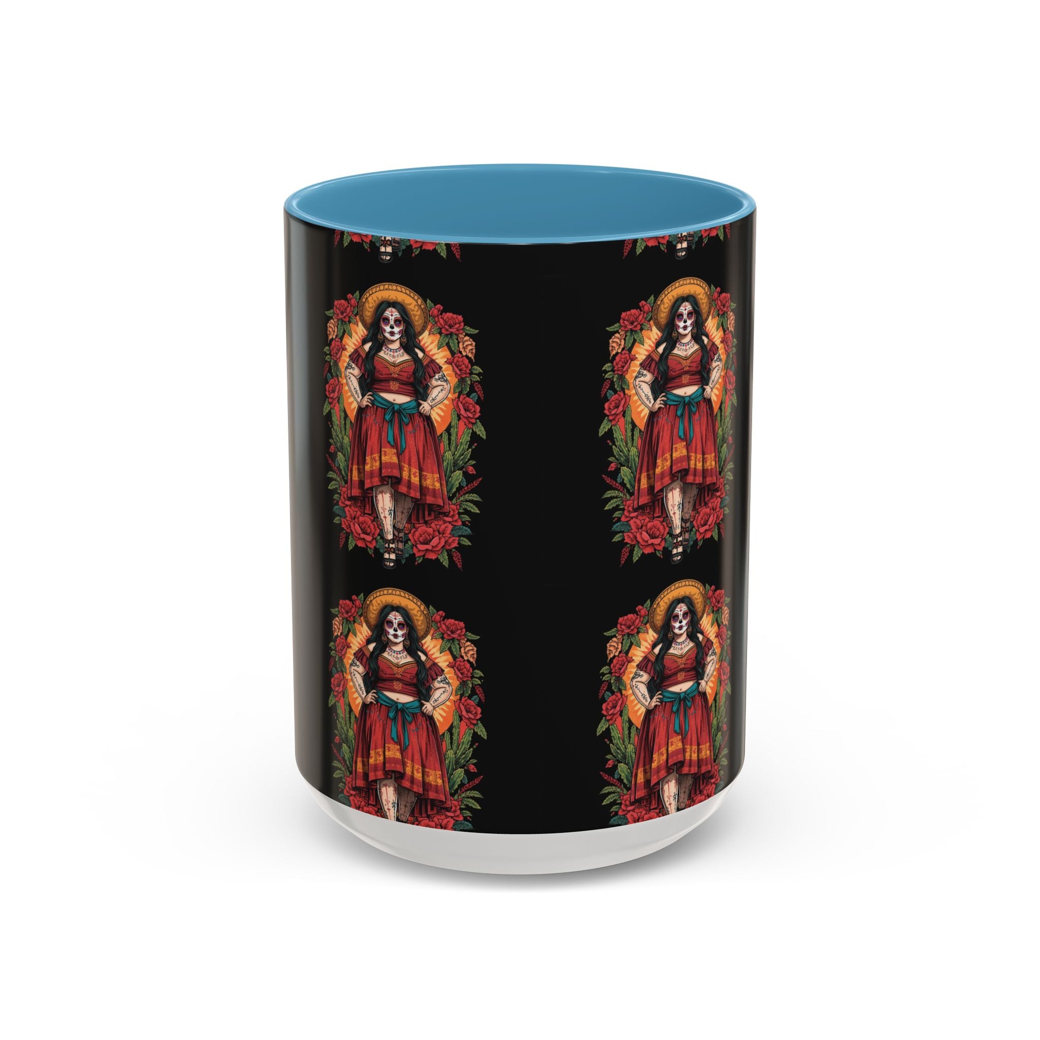 Day of the Dead Coffee Mug — Floral Catrina Accent Mug (11/15oz)