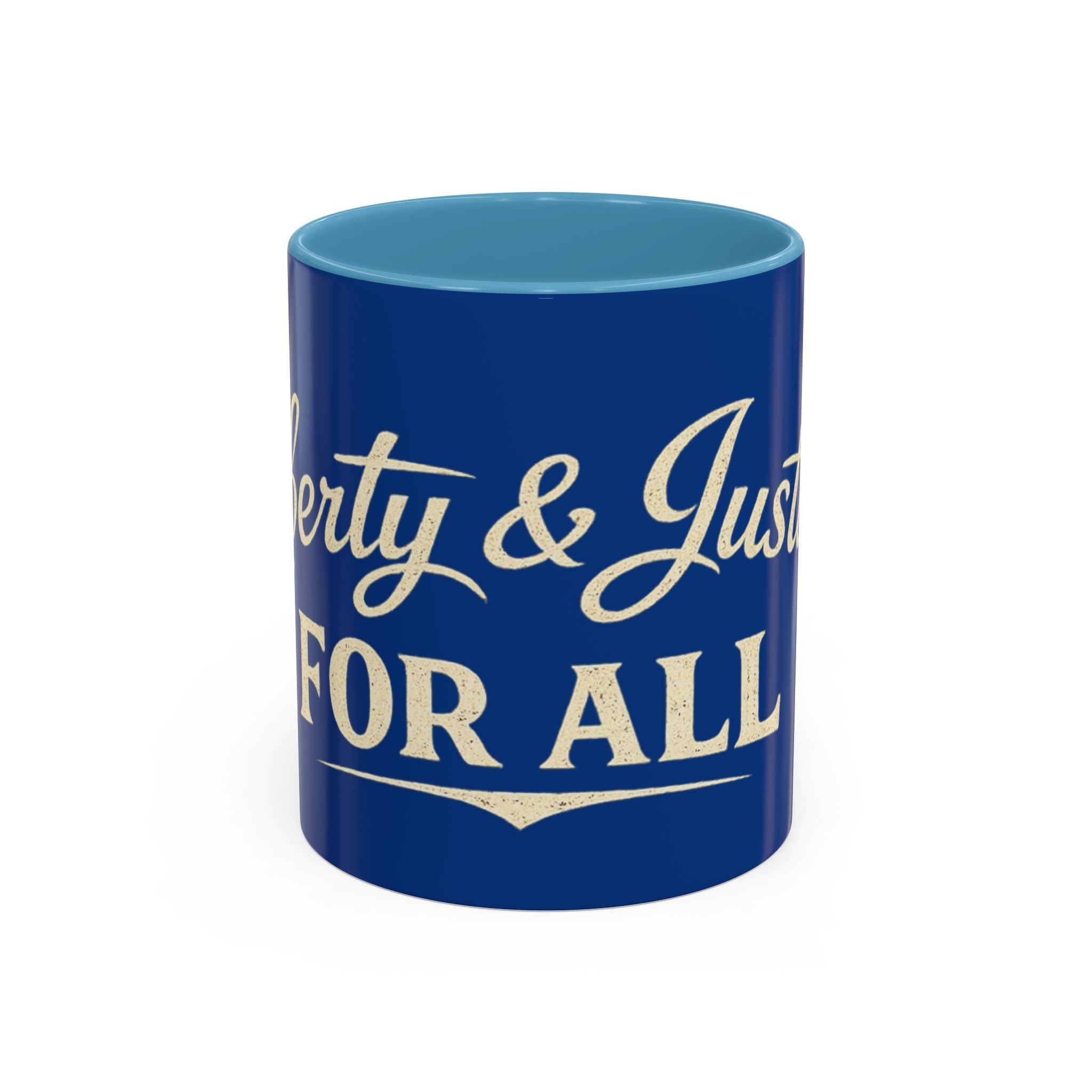 Liberty & Justice For All Accent Coffee Mug — Patriotic 11/15oz Tea Cup