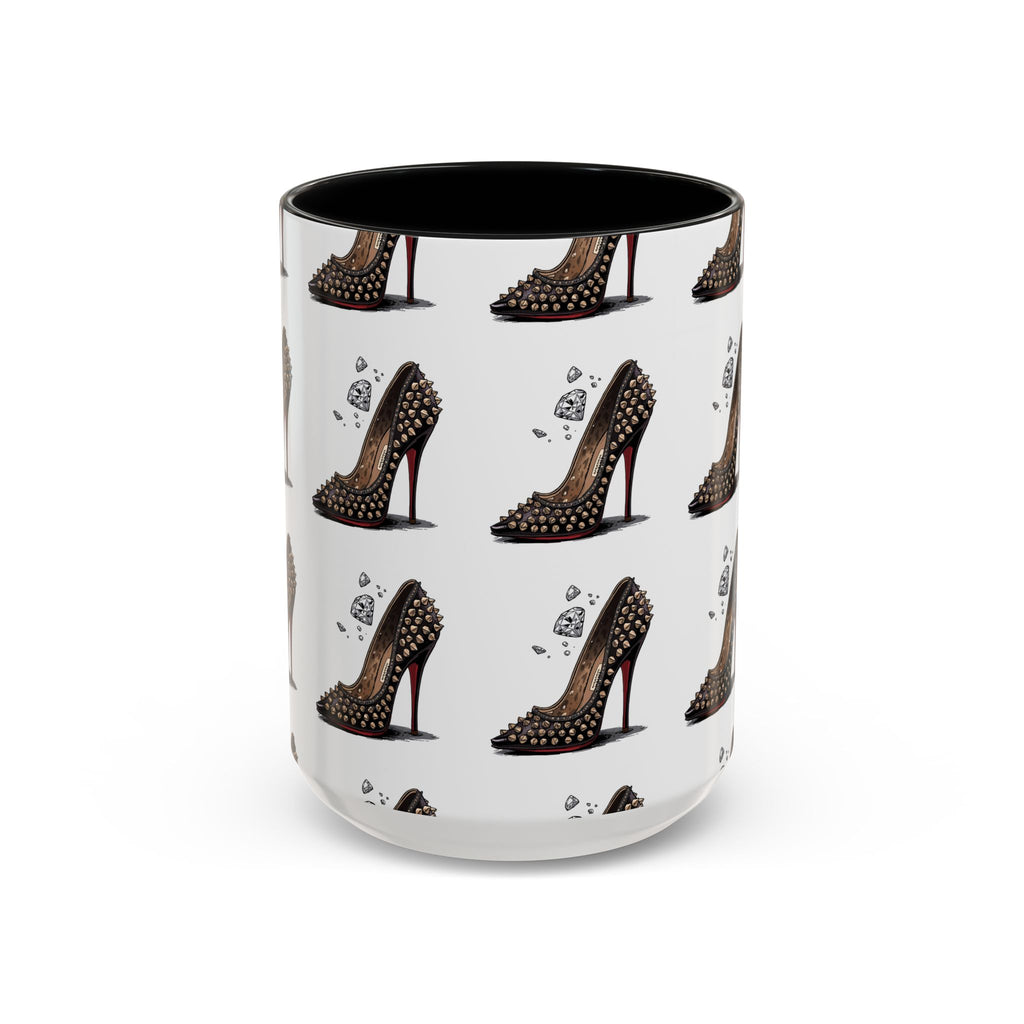 High Heel Pattern Accent Coffee Mug – Fashionista Stiletto Coffee Cup (11/15oz)
