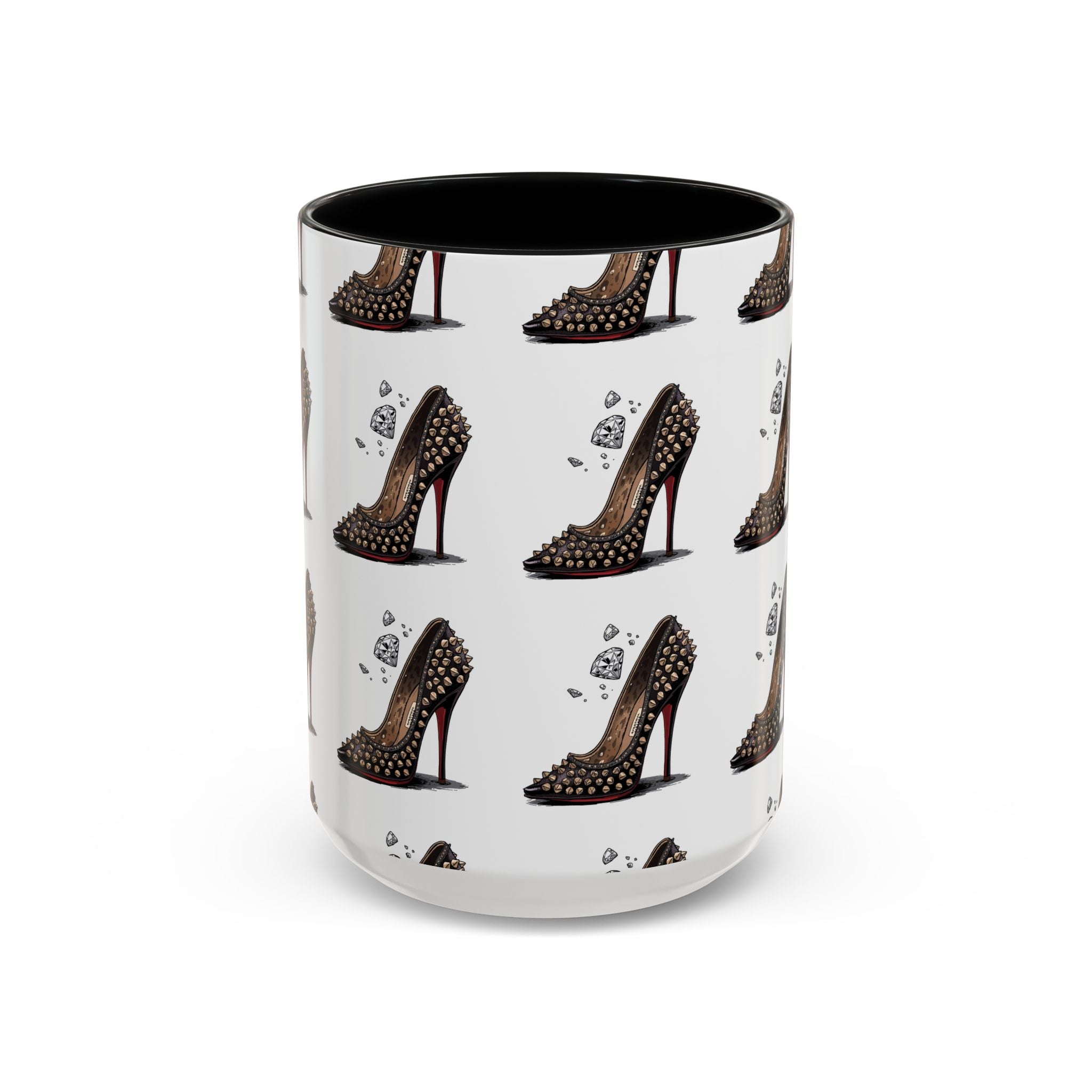 High Heel Pattern Accent Coffee Mug – Fashionista Stiletto Coffee Cup (11/15oz)
