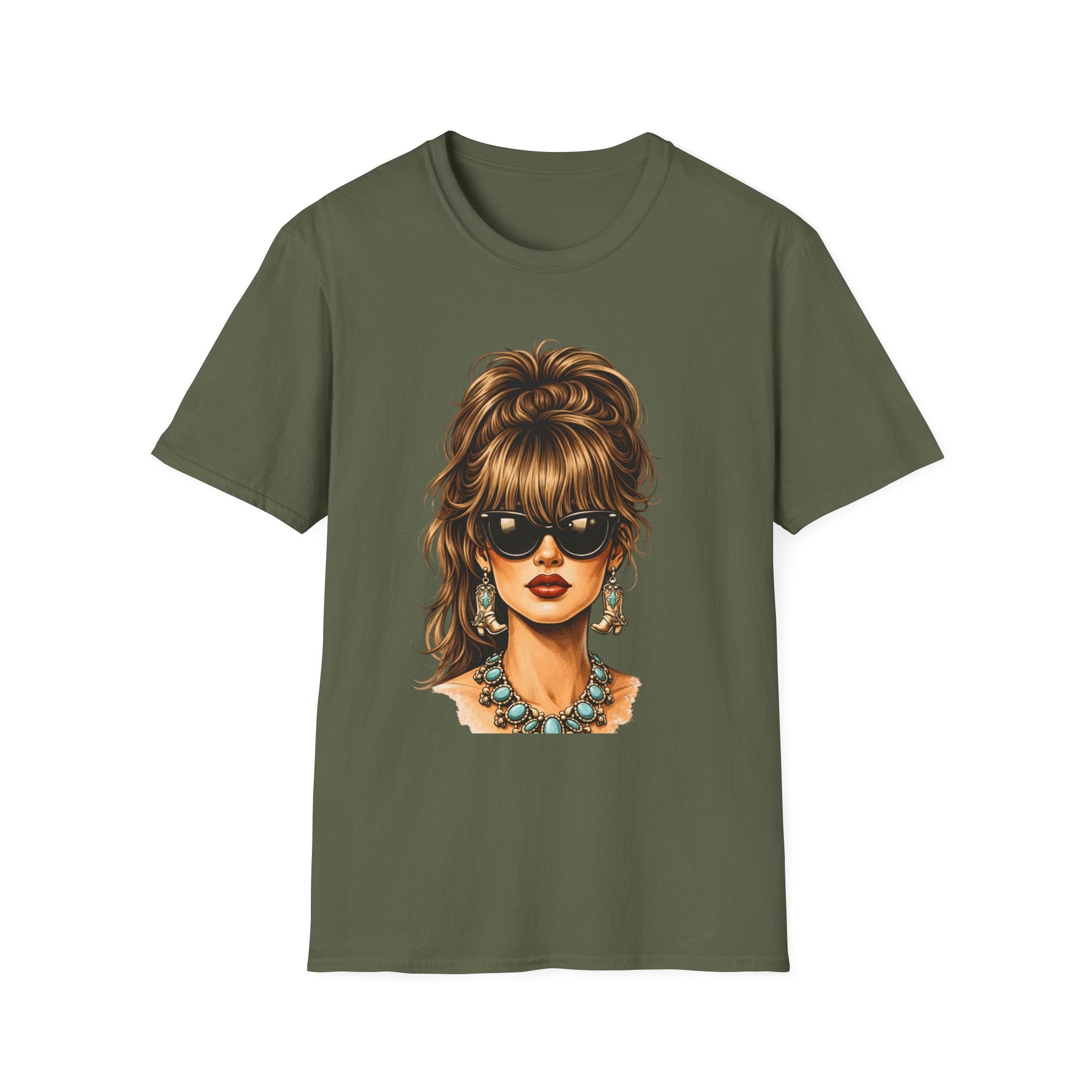 Vintage Glam Tee — Retro Woman with Sunglasses Graphic T-Shirt