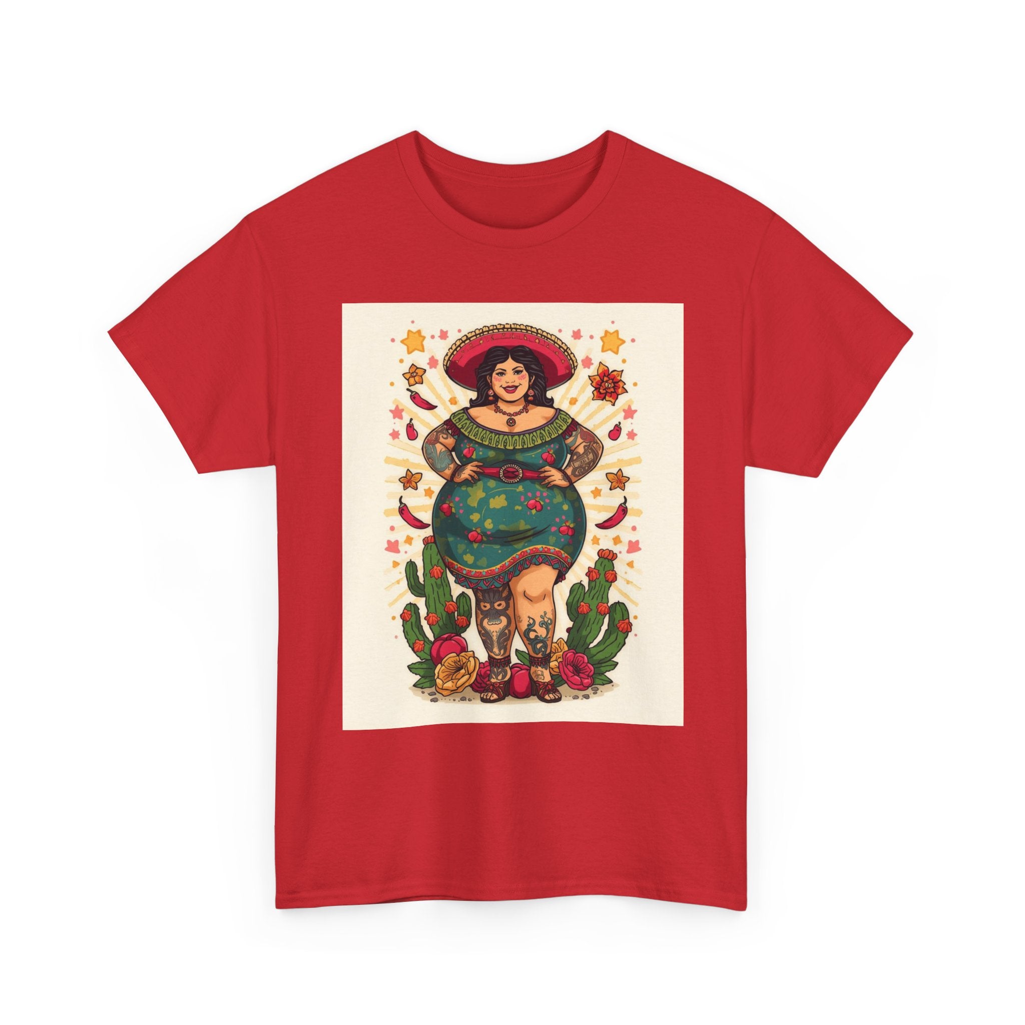 Latina Curandera Art Tee — Vintage Mexican Folk Medicine Woman Graphic T-Shirt