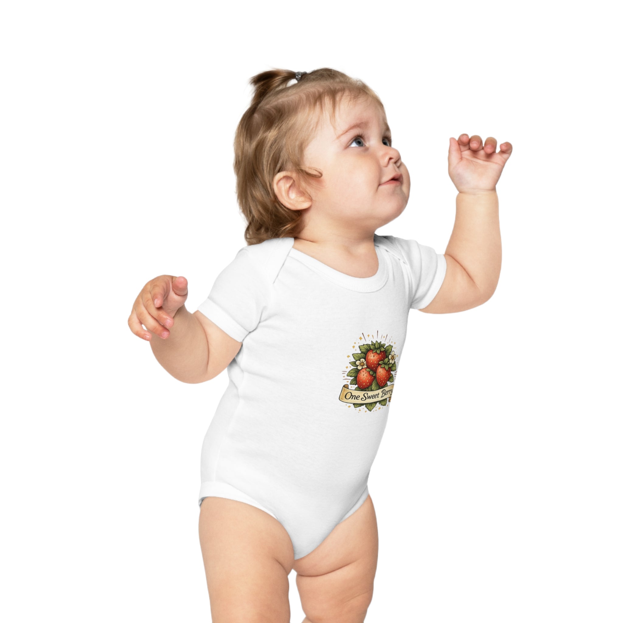 Baby Bodysuit - "One Sweet Berry" Strawberry Graphic Infant Onesie