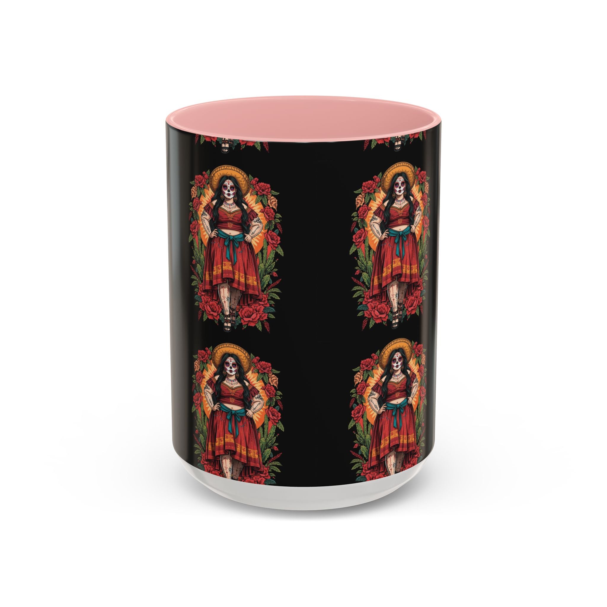 Day of the Dead Coffee Mug — Floral Catrina Accent Mug (11/15oz)