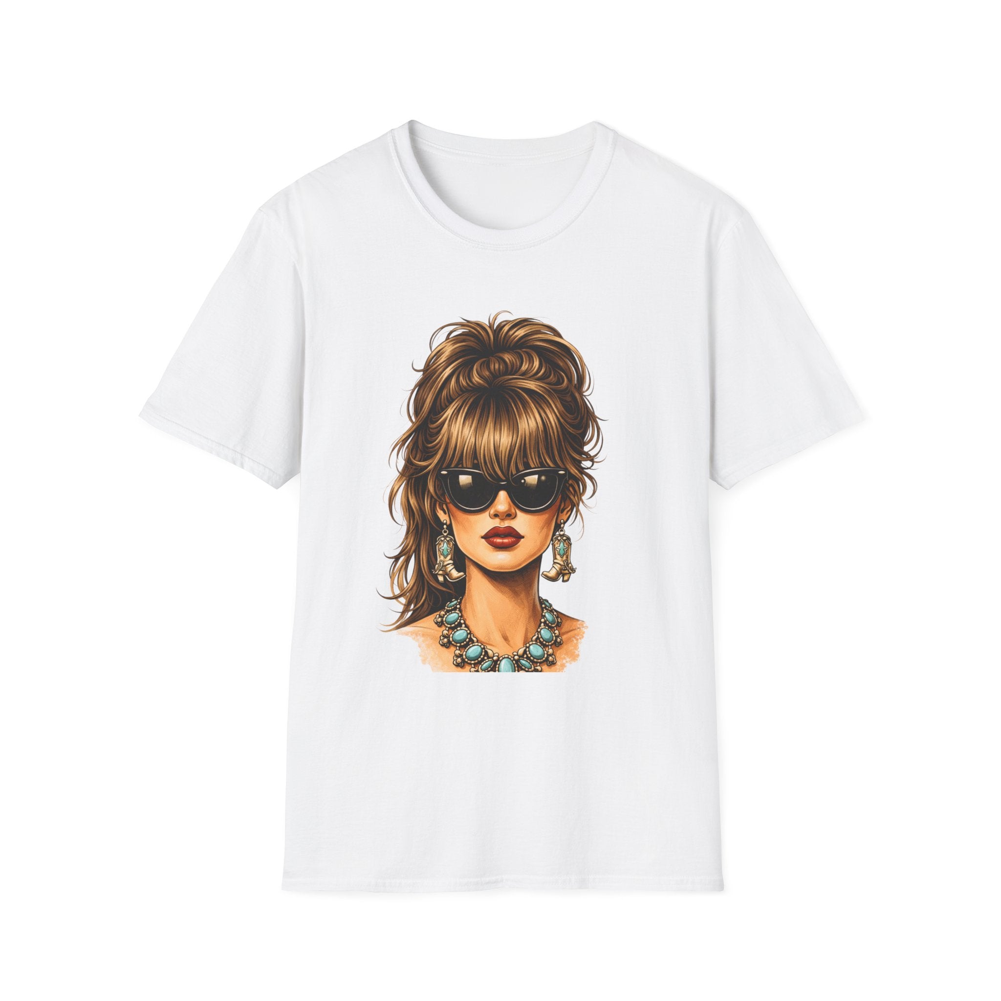 Vintage Glam Tee — Retro Woman with Sunglasses Graphic T-Shirt