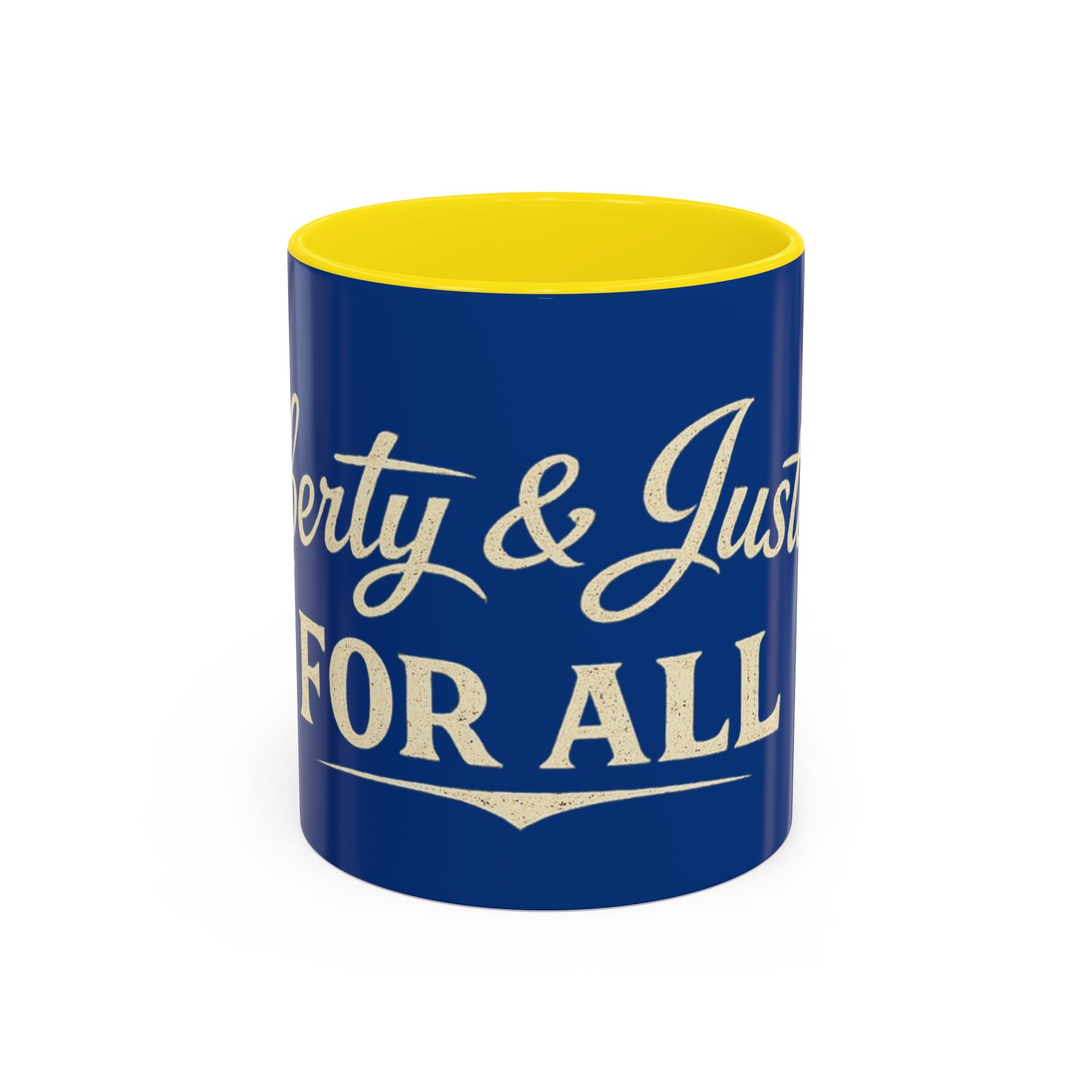 Liberty & Justice For All Accent Coffee Mug — Patriotic 11/15oz Tea Cup