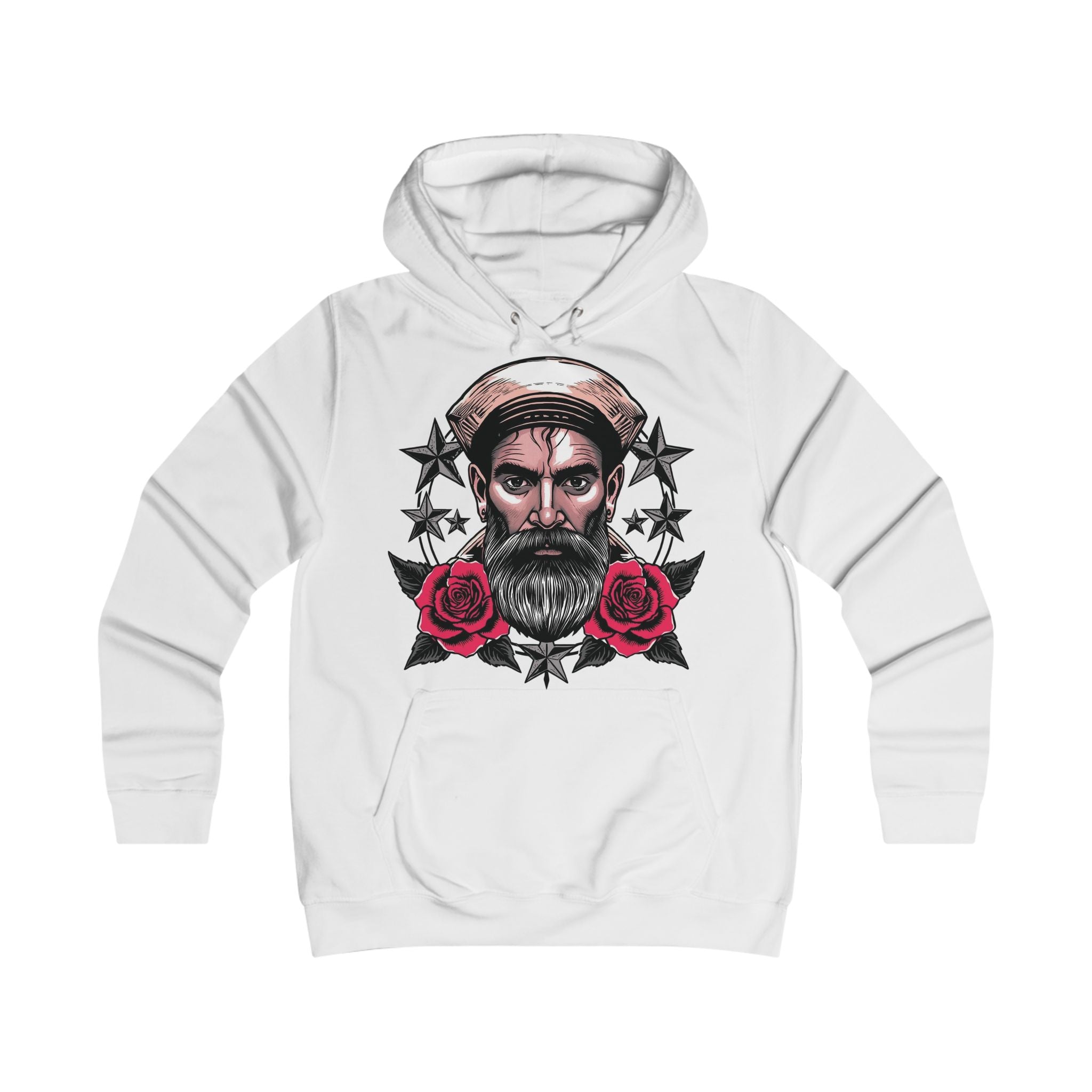 Bearded Sailor Hoodie — Nautical Rose Graphic