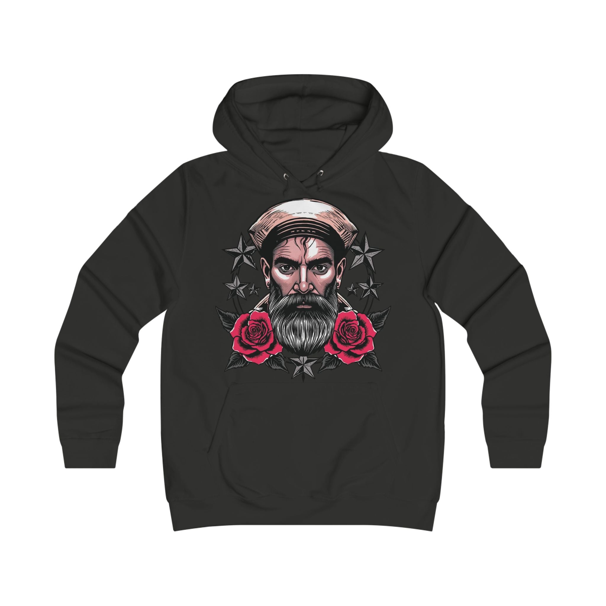 Bearded Sailor Hoodie — Nautical Rose Graphic
