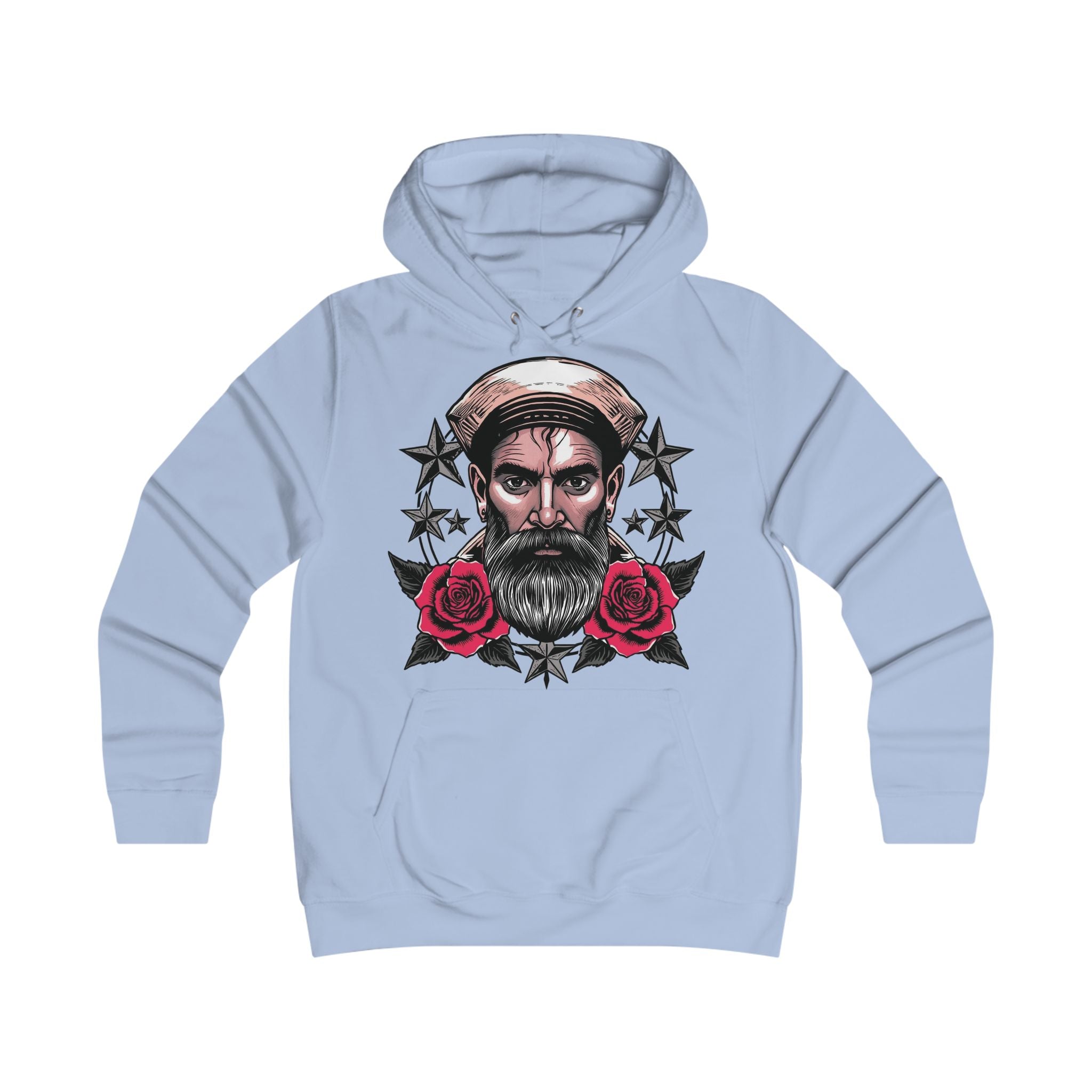 Bearded Sailor Hoodie — Nautical Rose Graphic