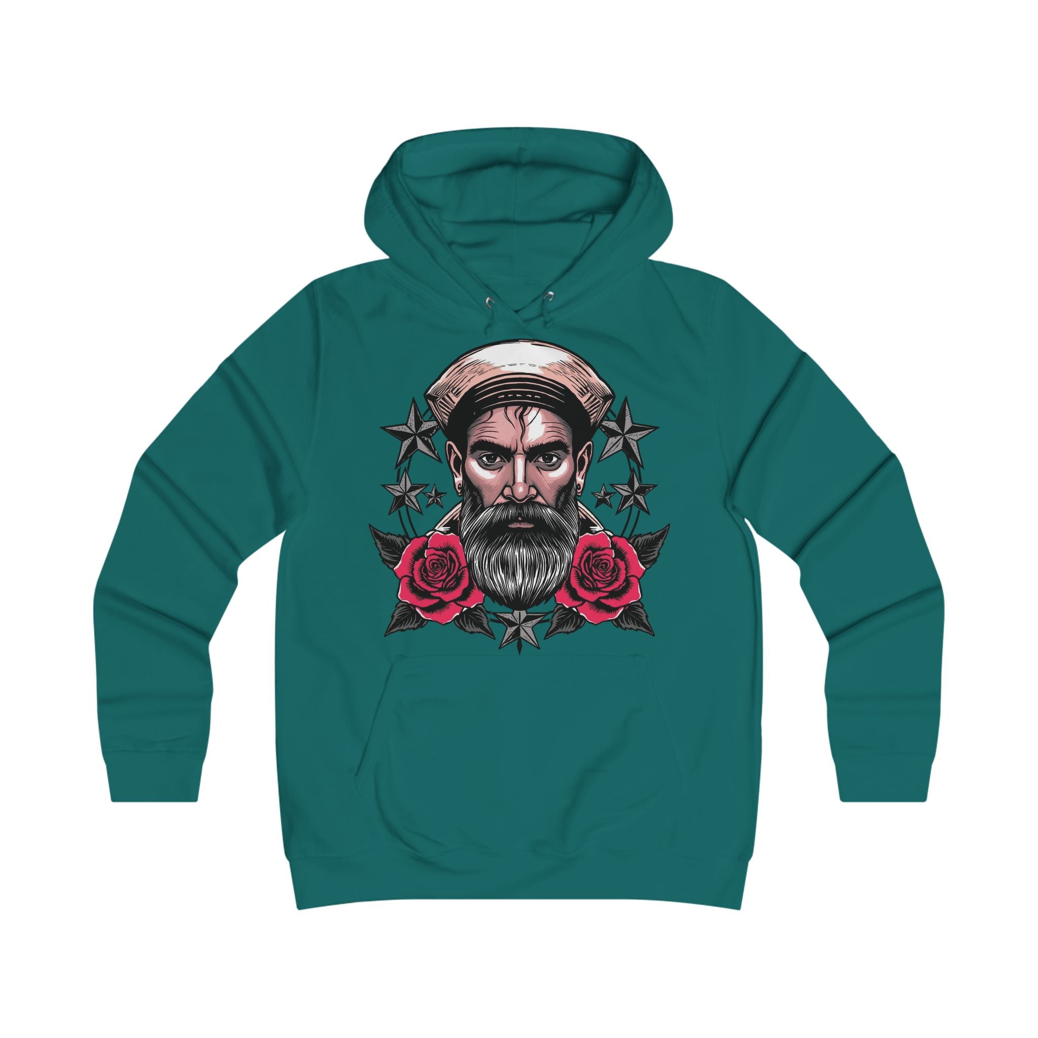 Bearded Sailor Hoodie — Nautical Rose Graphic