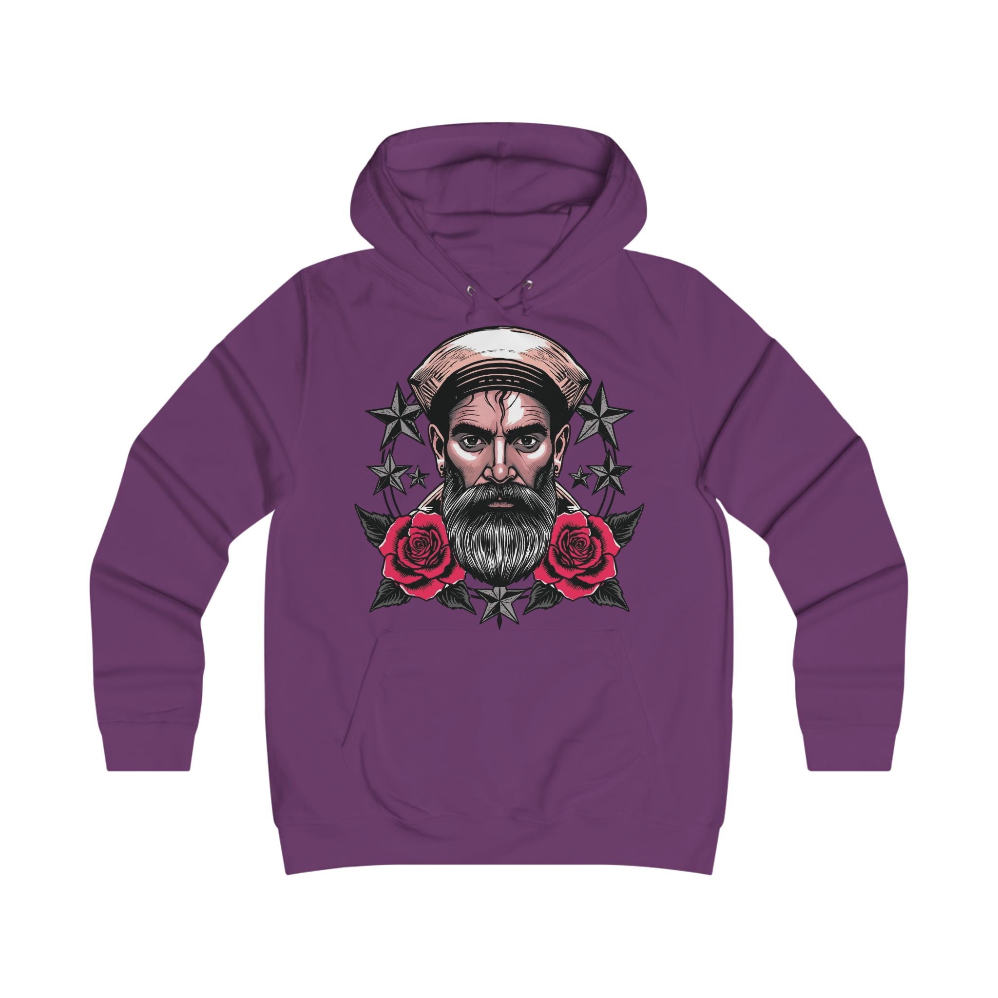 Bearded Sailor Hoodie — Nautical Rose Graphic