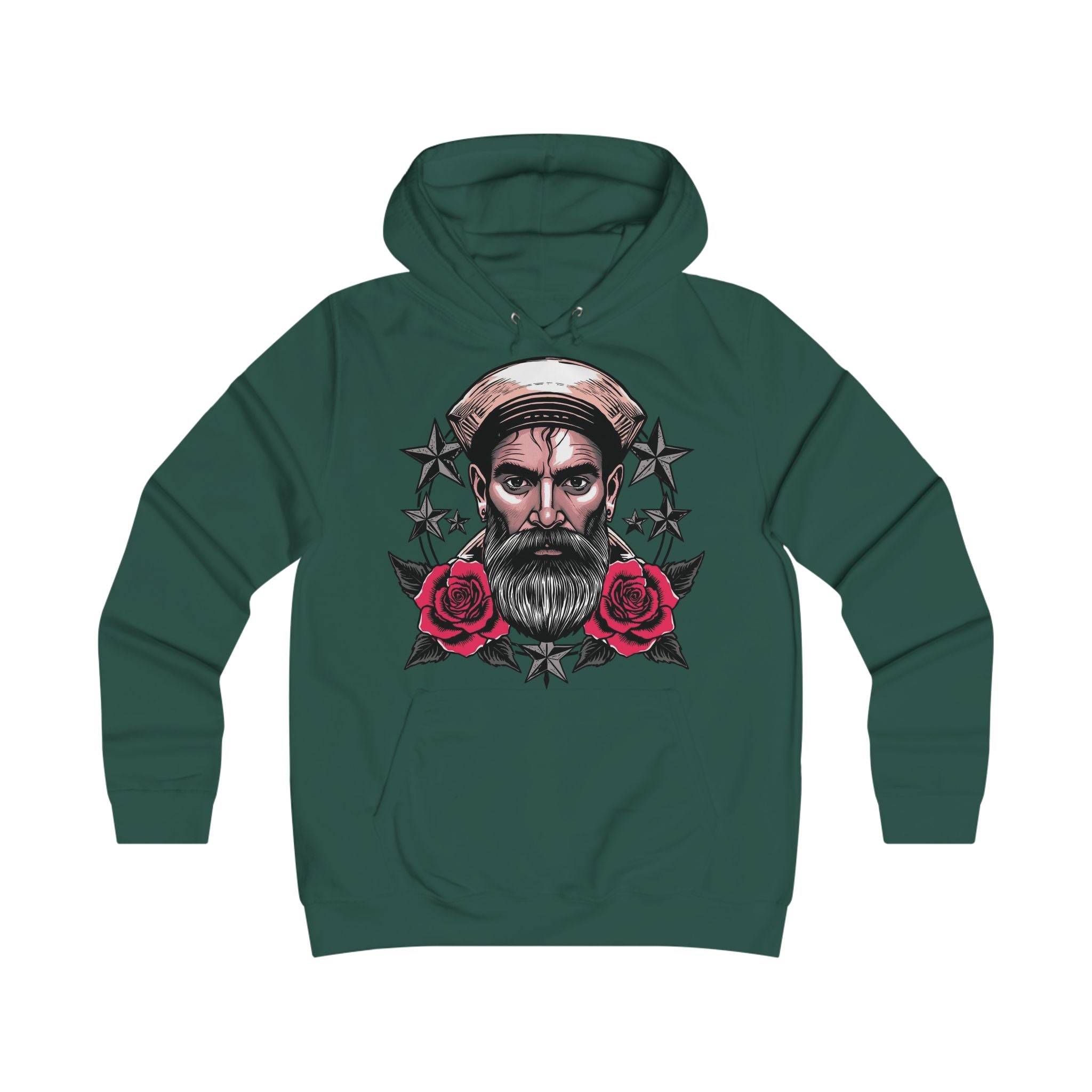 Bearded Sailor Hoodie — Nautical Rose Graphic