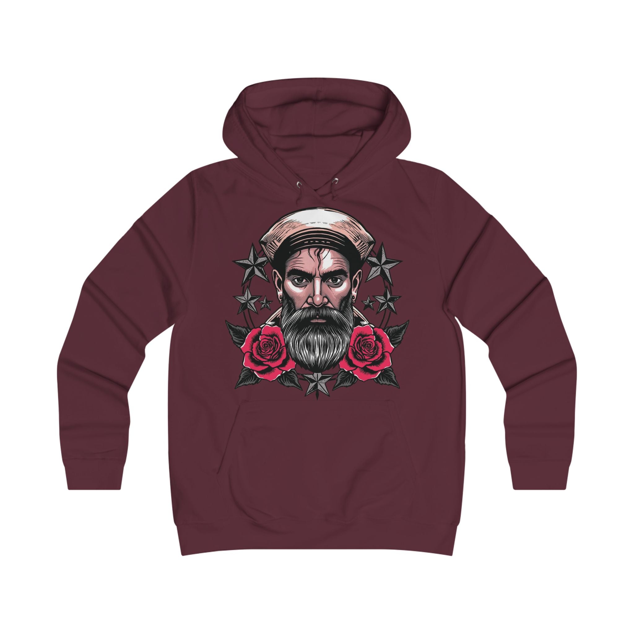 Bearded Sailor Hoodie — Nautical Rose Graphic