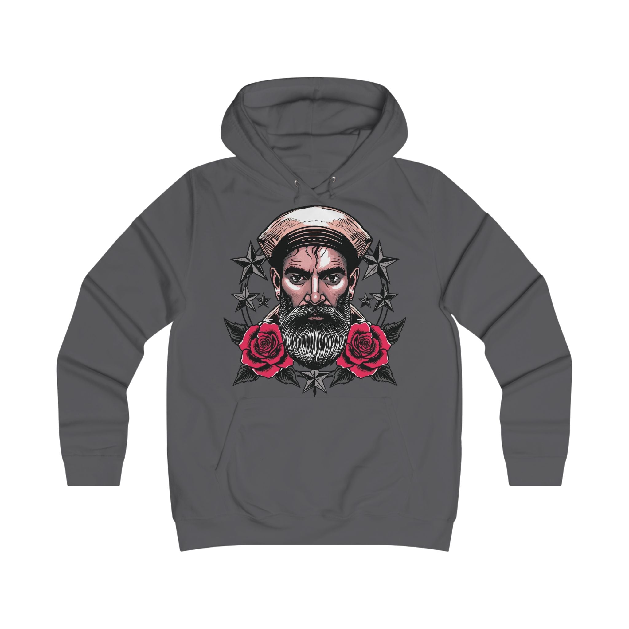 Bearded Sailor Hoodie — Nautical Rose Graphic