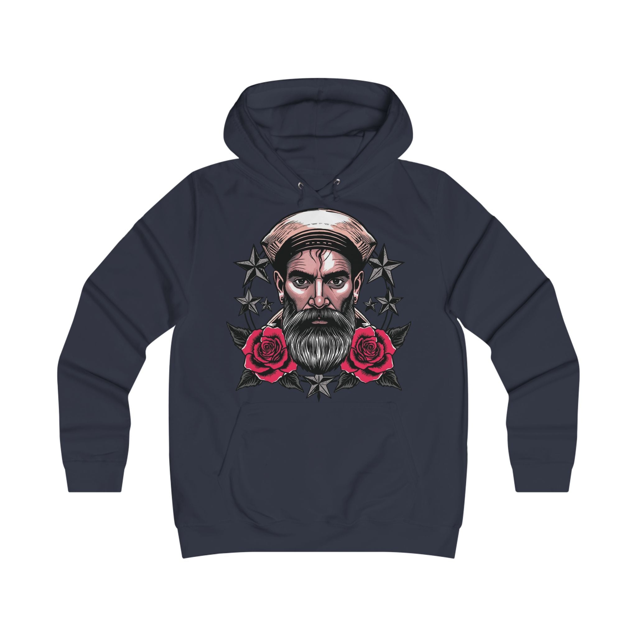 Bearded Sailor Hoodie — Nautical Rose Graphic