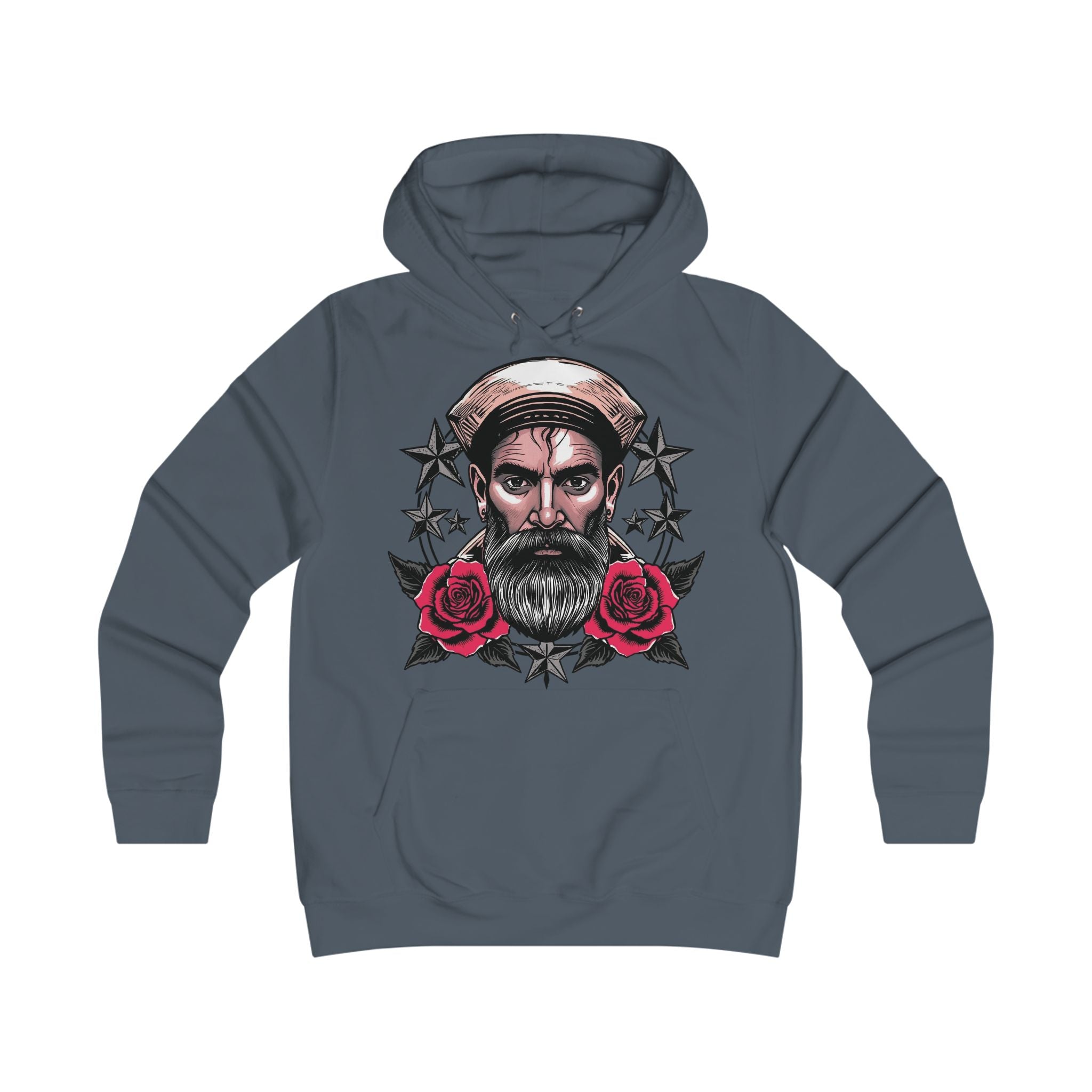 Bearded Sailor Hoodie — Nautical Rose Graphic