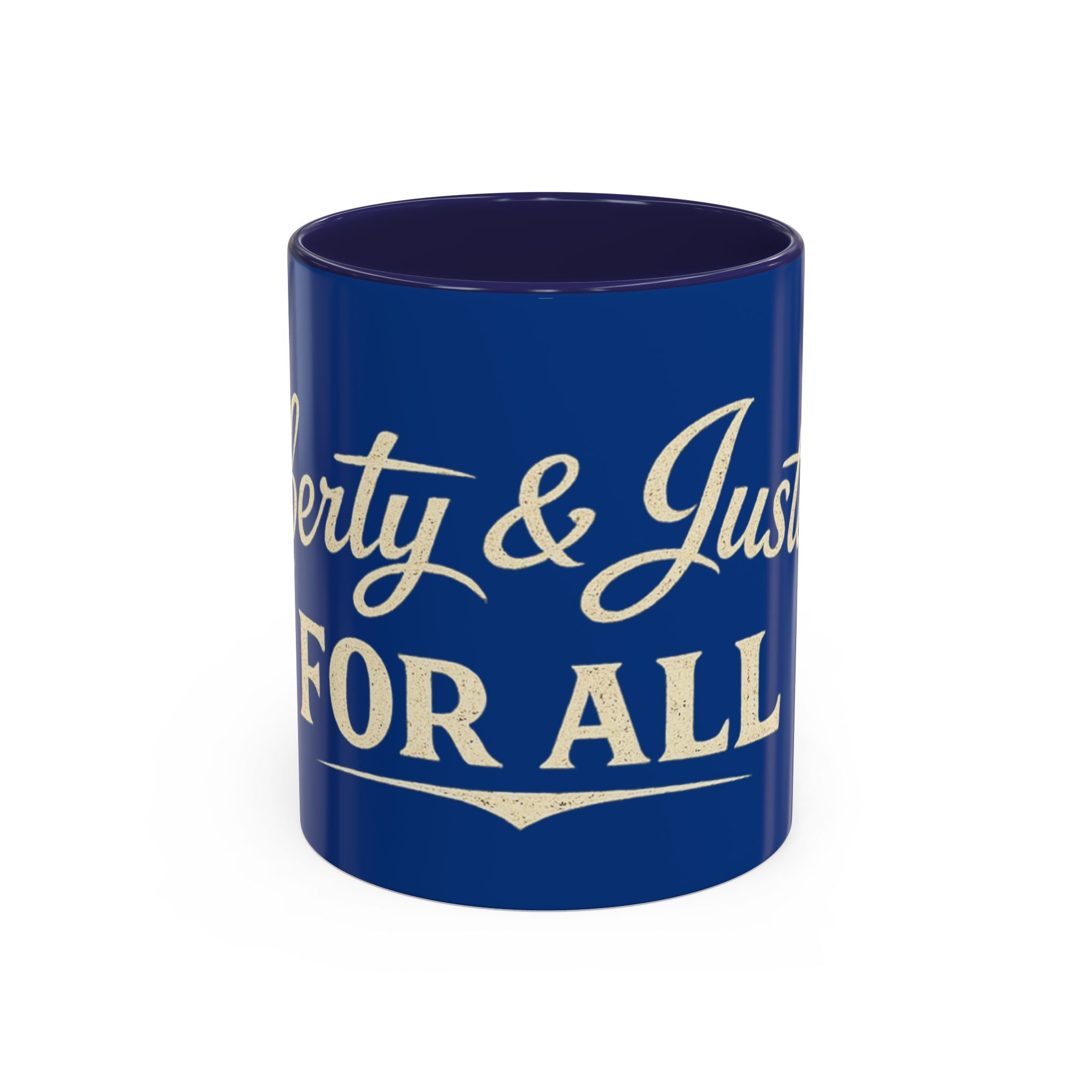 Liberty & Justice For All Accent Coffee Mug — Patriotic 11/15oz Tea Cup