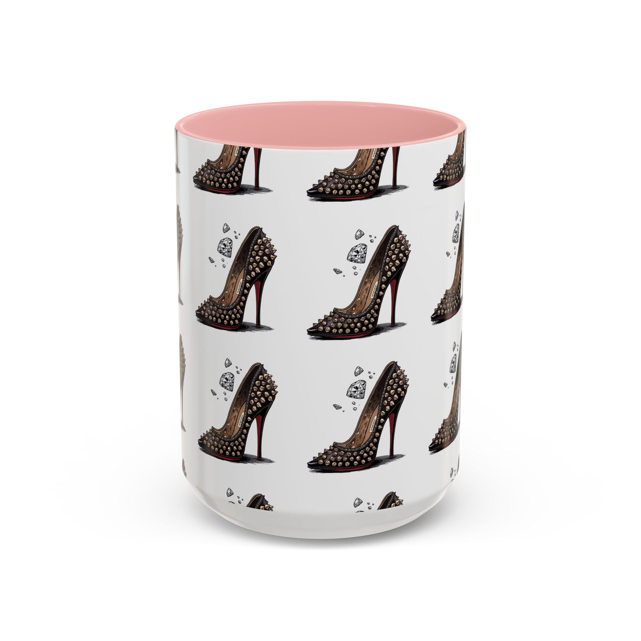High Heel Pattern Accent Coffee Mug – Fashionista Stiletto Coffee Cup (11/15oz)
