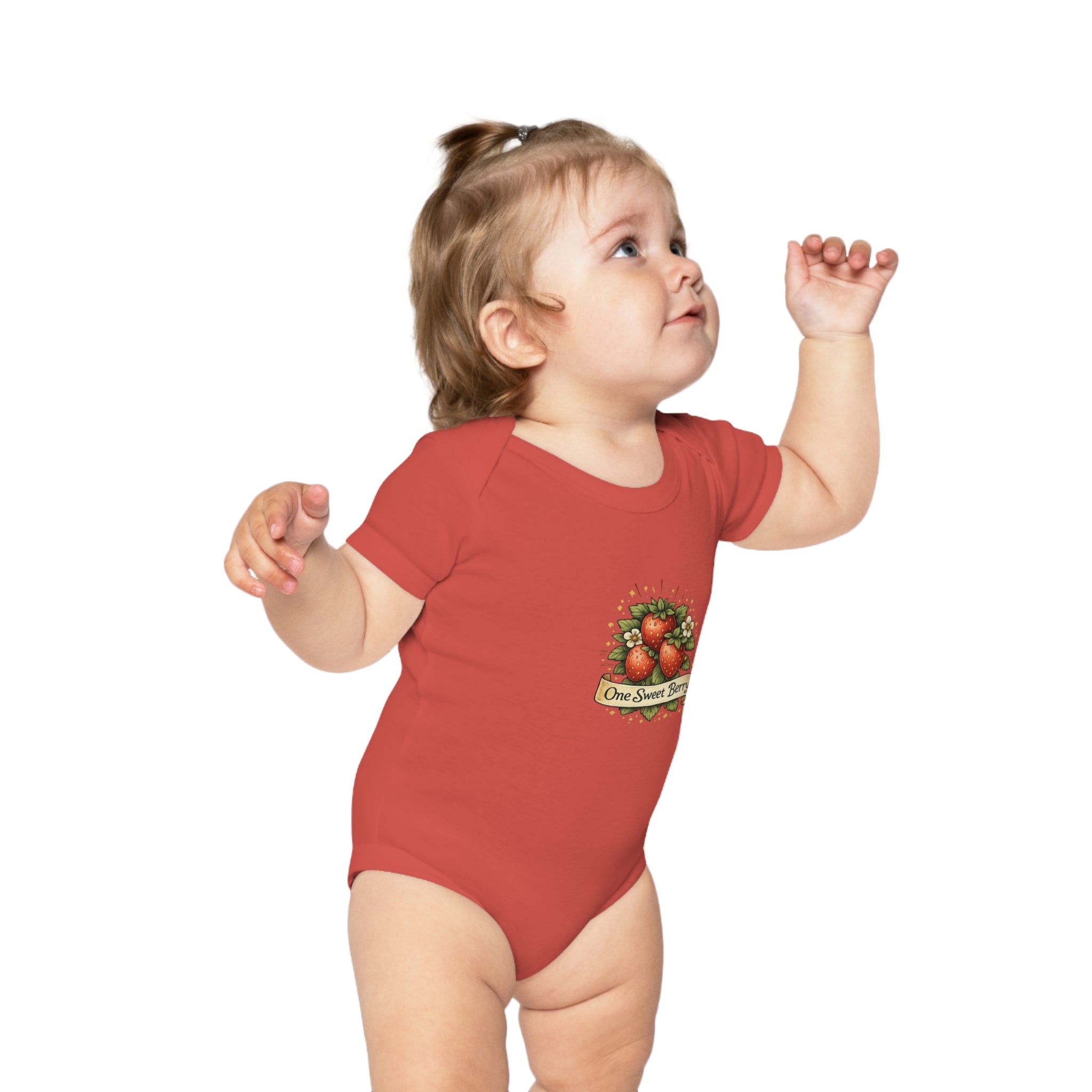 Baby Bodysuit - "One Sweet Berry" Strawberry Graphic Infant Onesie
