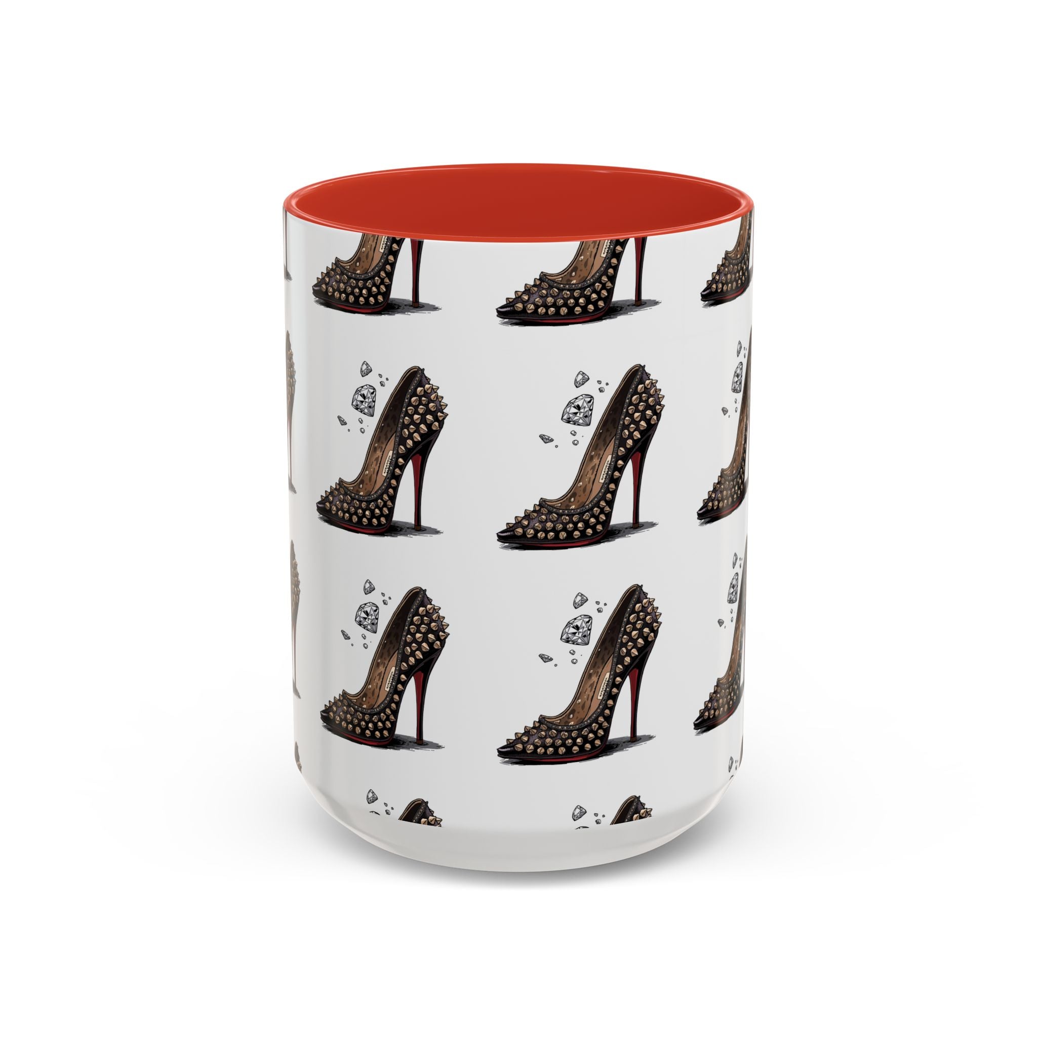 High Heel Pattern Accent Coffee Mug – Fashionista Stiletto Coffee Cup (11/15oz)