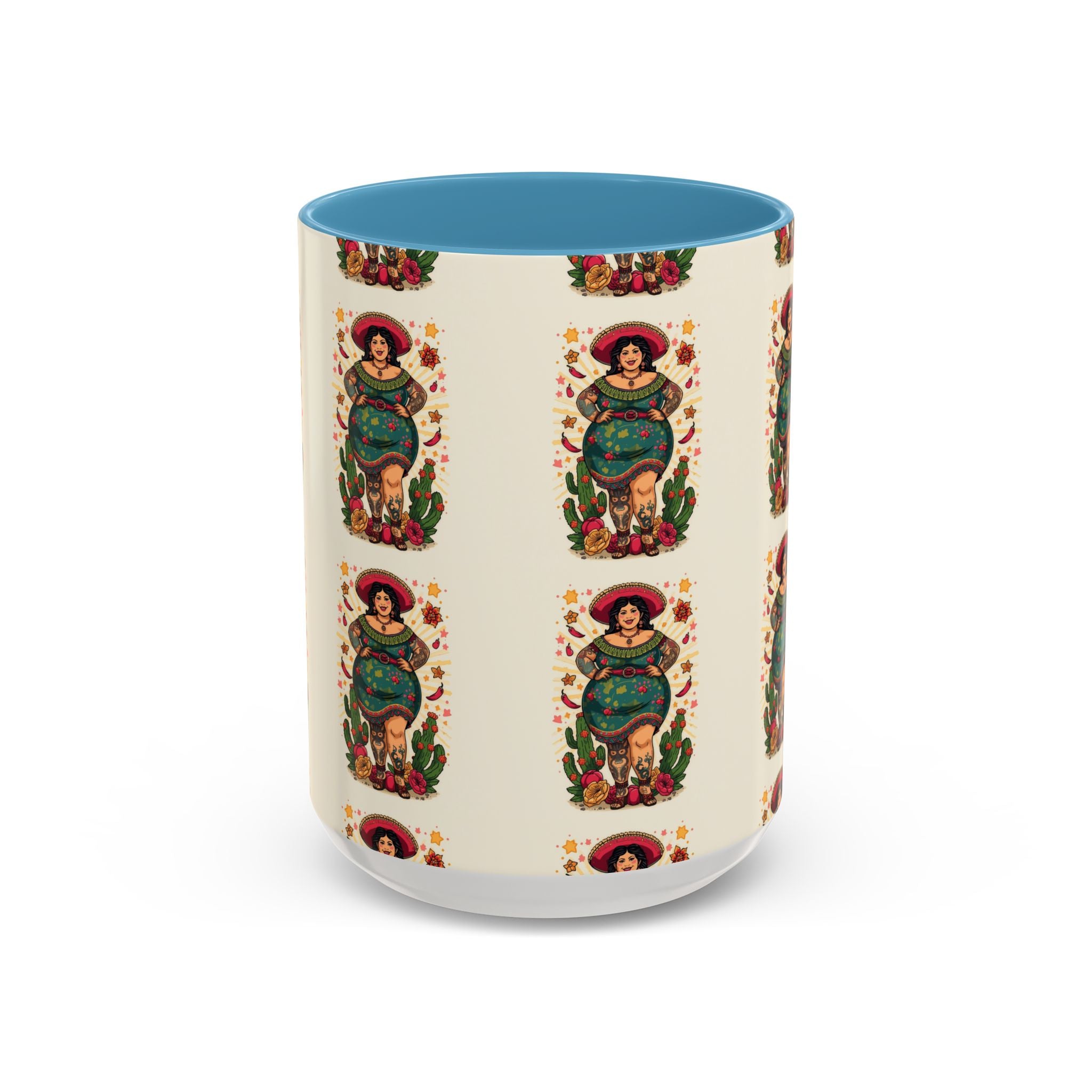 Curvy Floral Goddess Accent Coffee Mug – 11/15oz
