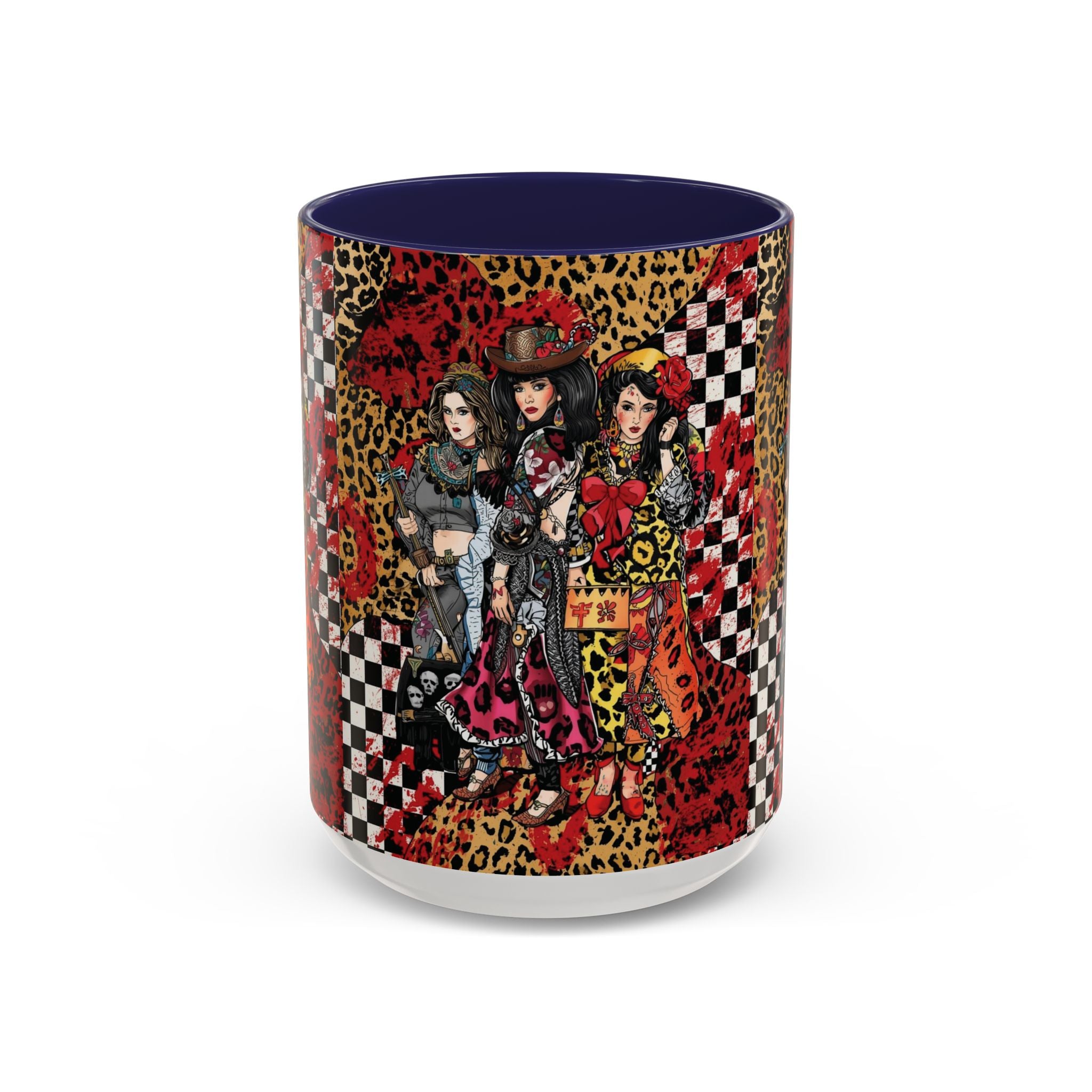 Accent Coffee Mug — Retro Rockabilly Cowgirl Pin-Up Design (11/15oz)
