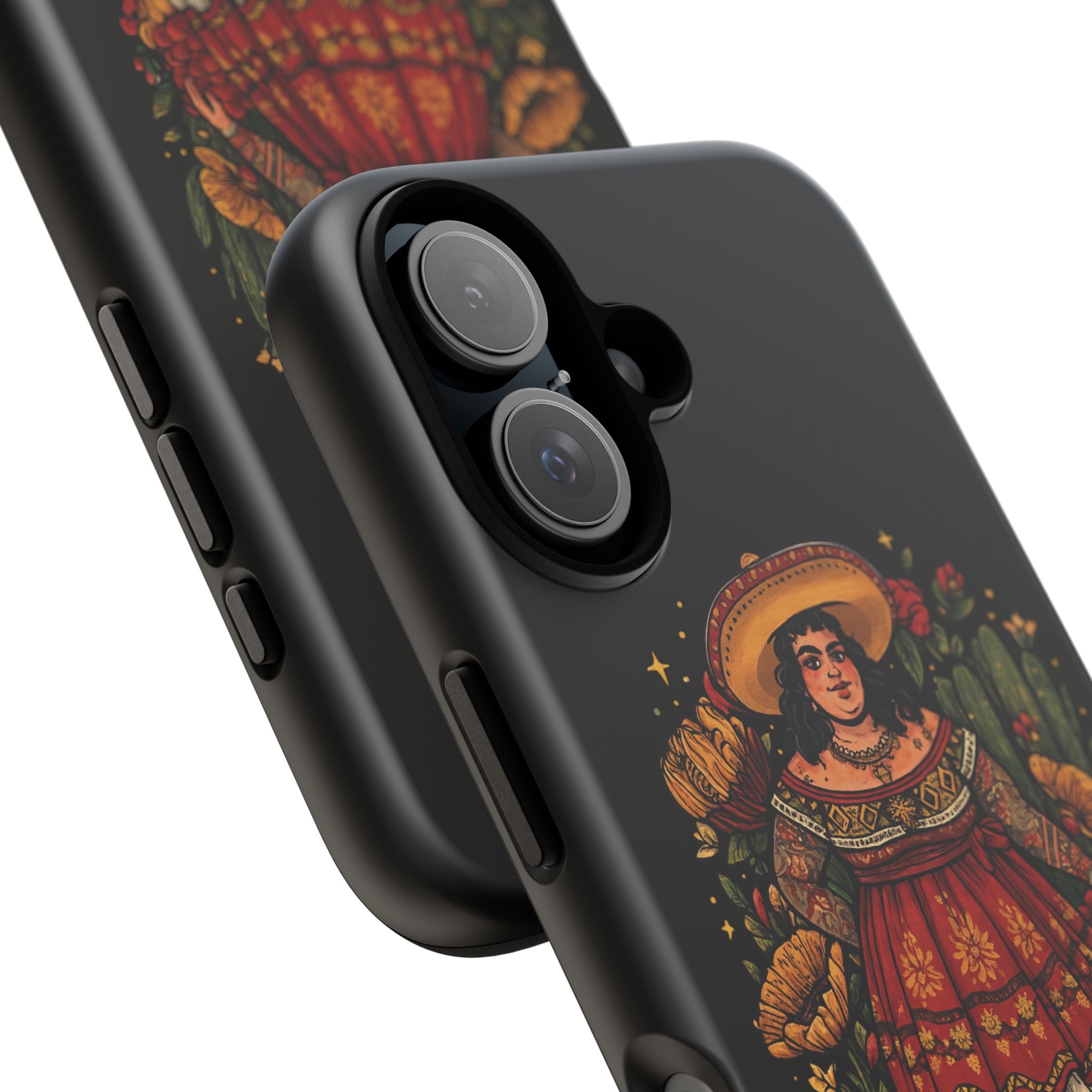 Folk Floral Girl Phone Case — Vibrant Mexican-Inspired Protective Cover