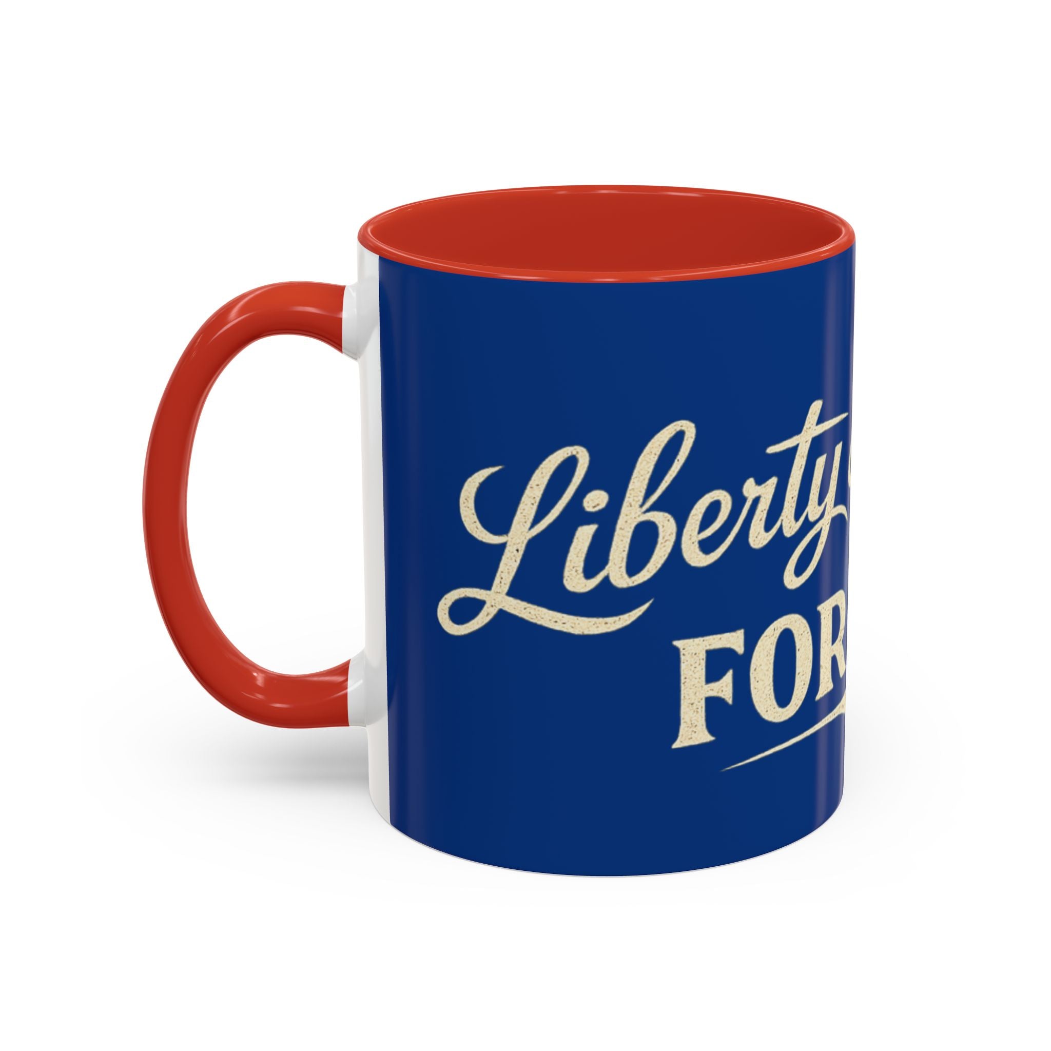 Liberty & Justice For All Accent Coffee Mug — Patriotic 11/15oz Tea Cup