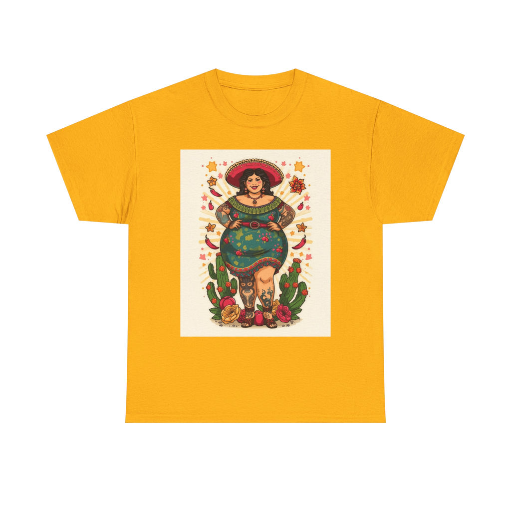 Latina Curandera Art Tee — Vintage Mexican Folk Medicine Woman Graphic T-Shirt