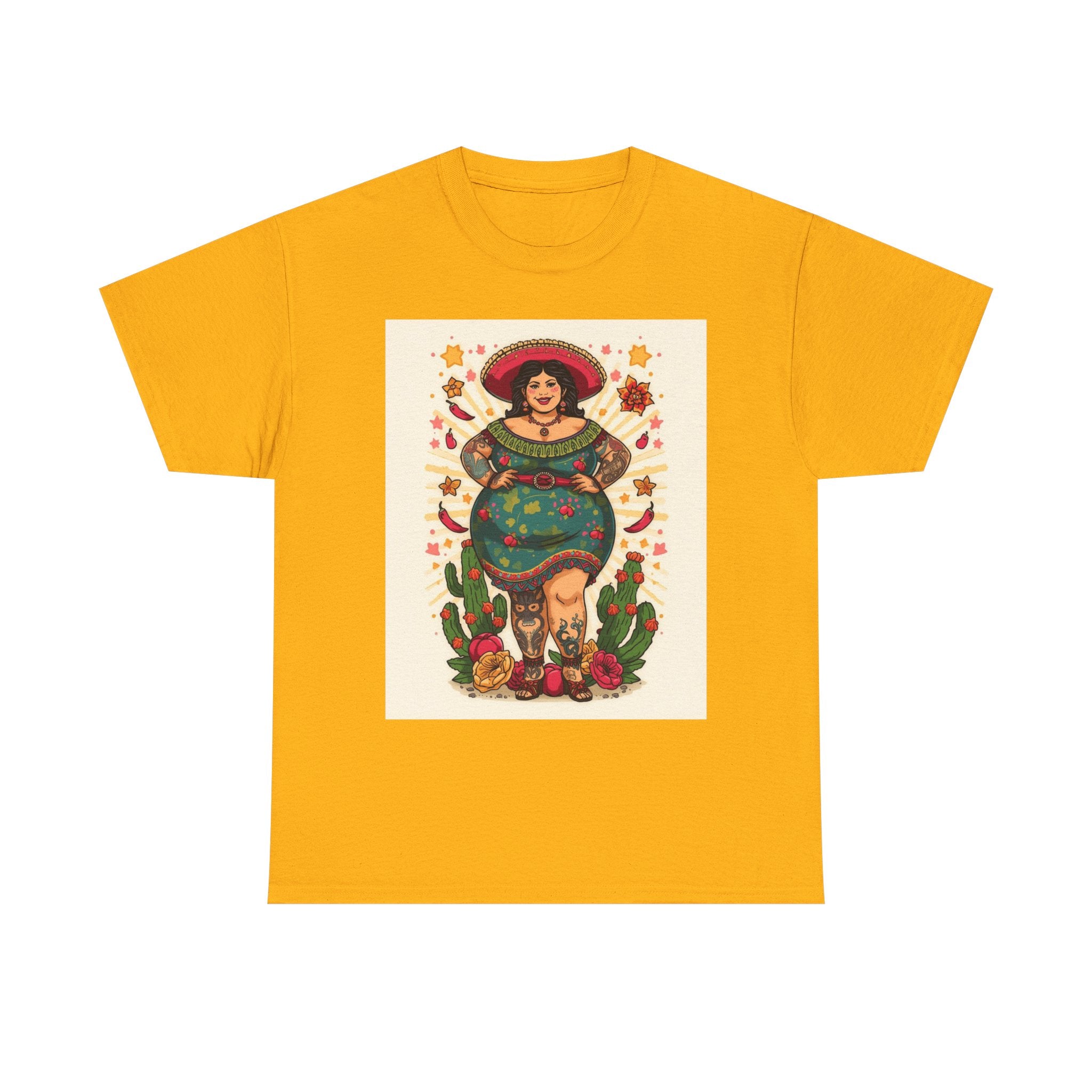 Latina Curandera Art Tee — Vintage Mexican Folk Medicine Woman Graphic T-Shirt