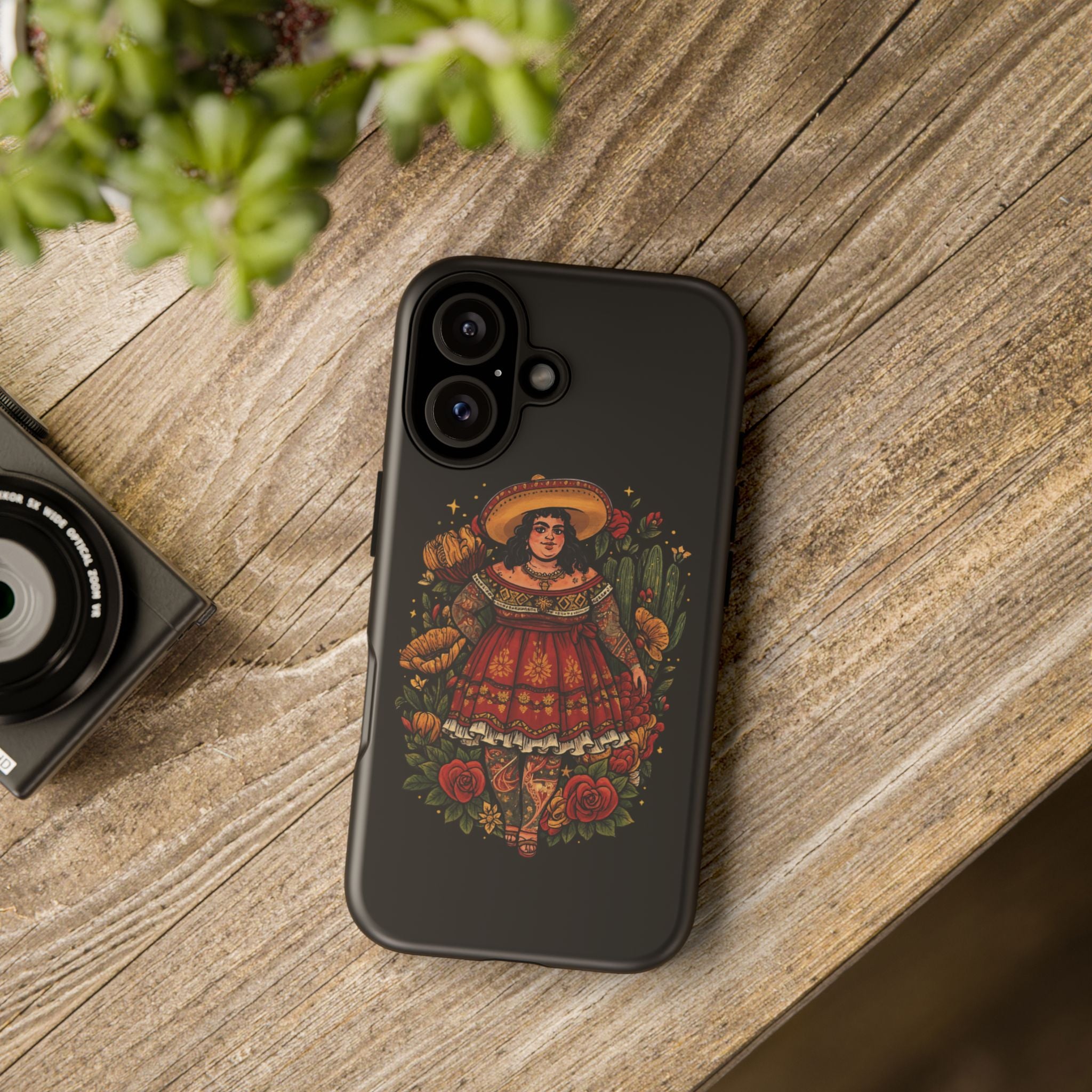 Folk Floral Girl Phone Case — Vibrant Mexican-Inspired Protective Cover