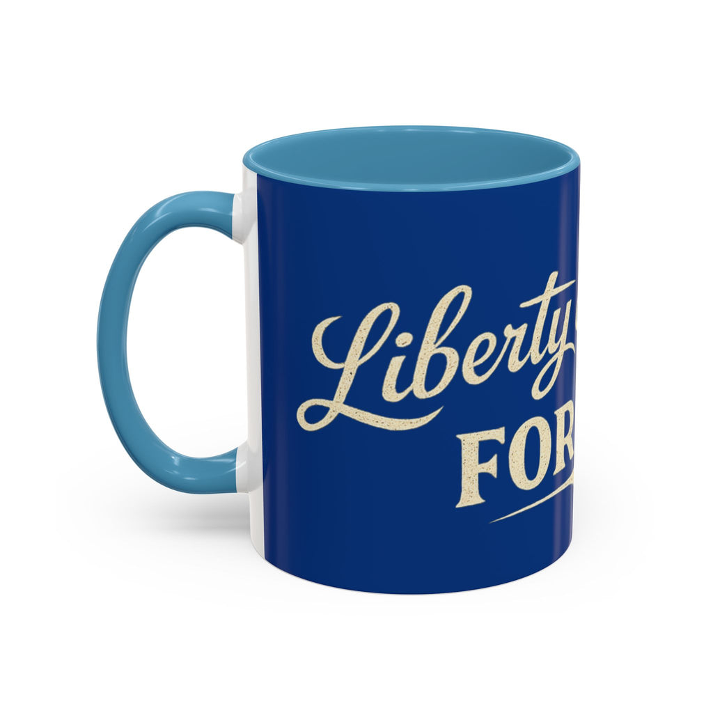 Liberty & Justice For All Accent Coffee Mug — Patriotic 11/15oz Tea Cup