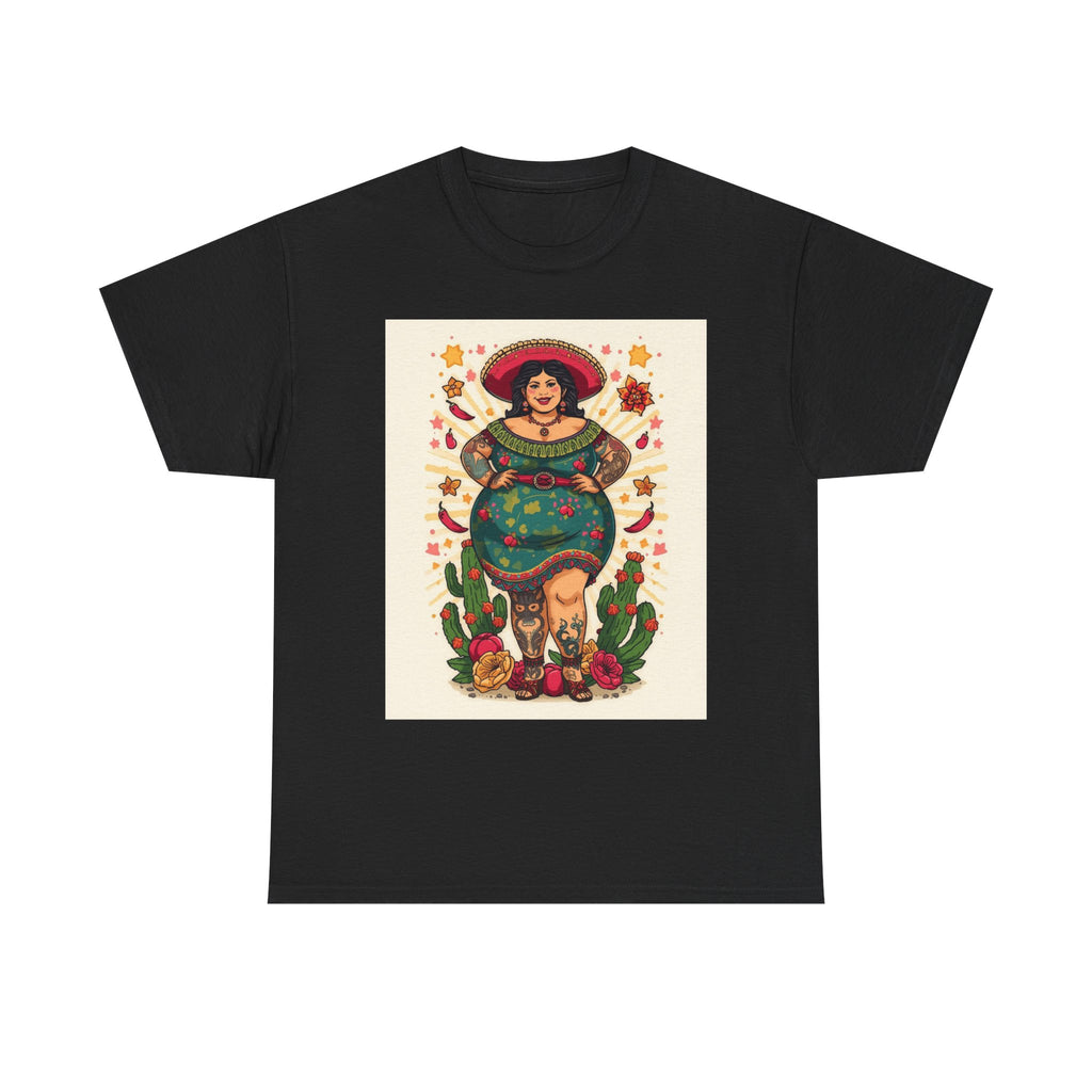 Latina Curandera Art Tee — Vintage Mexican Folk Medicine Woman Graphic T-Shirt