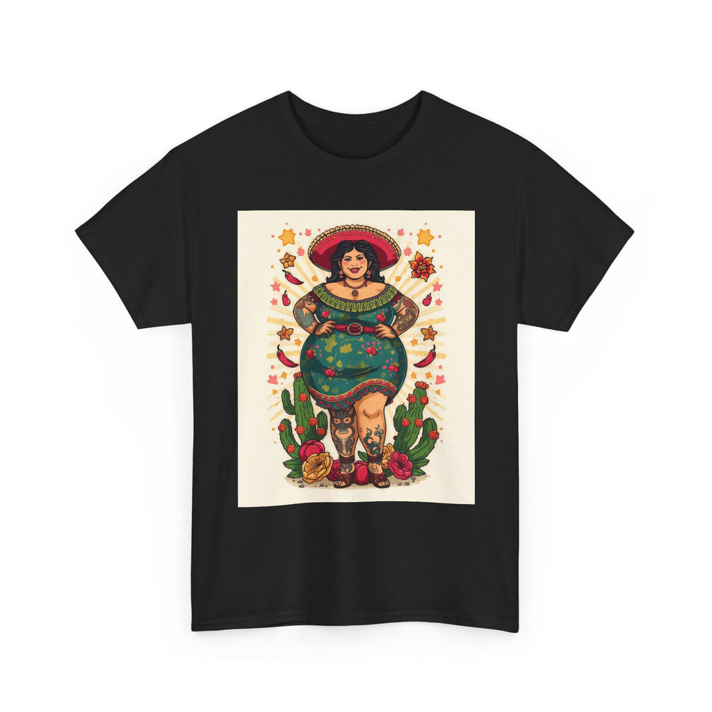 Latina Curandera Art Tee — Vintage Mexican Folk Medicine Woman Graphic T-Shirt