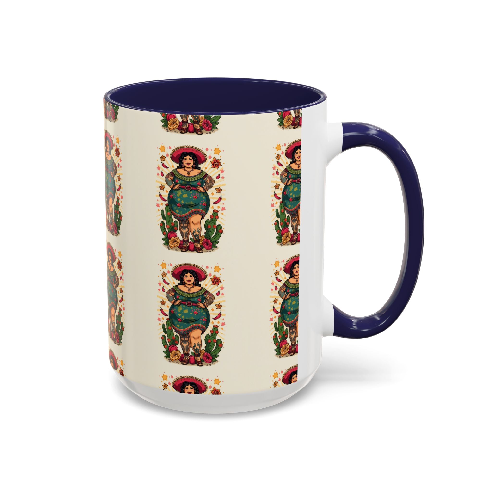 Curvy Floral Goddess Accent Coffee Mug – 11/15oz