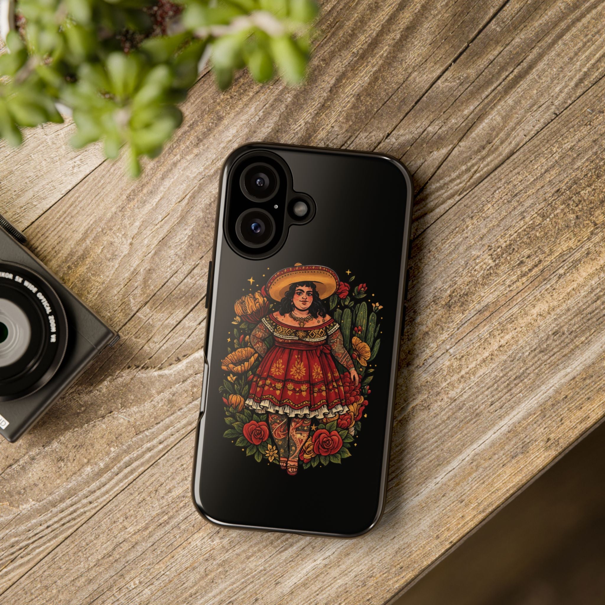 Folk Floral Girl Phone Case — Vibrant Mexican-Inspired Protective Cover