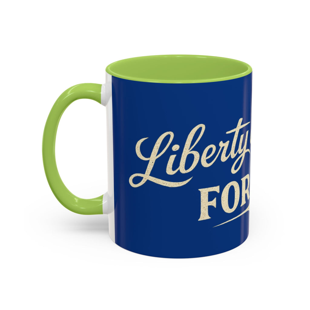Liberty & Justice For All Accent Coffee Mug — Patriotic 11/15oz Tea Cup