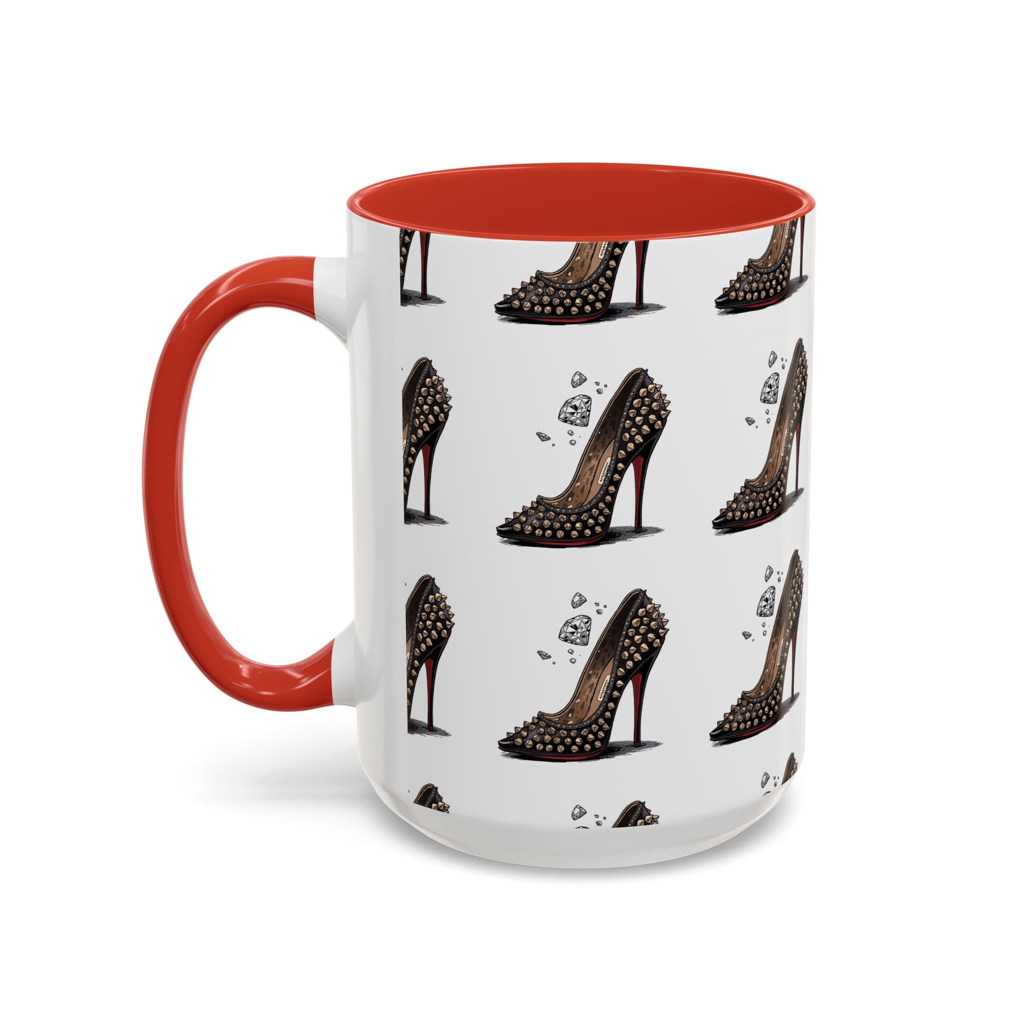 High Heel Pattern Accent Coffee Mug – Fashionista Stiletto Coffee Cup (11/15oz)