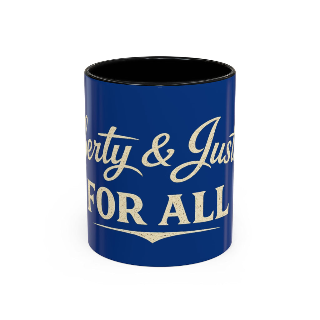 Liberty & Justice For All Accent Coffee Mug — Patriotic 11/15oz Tea Cup