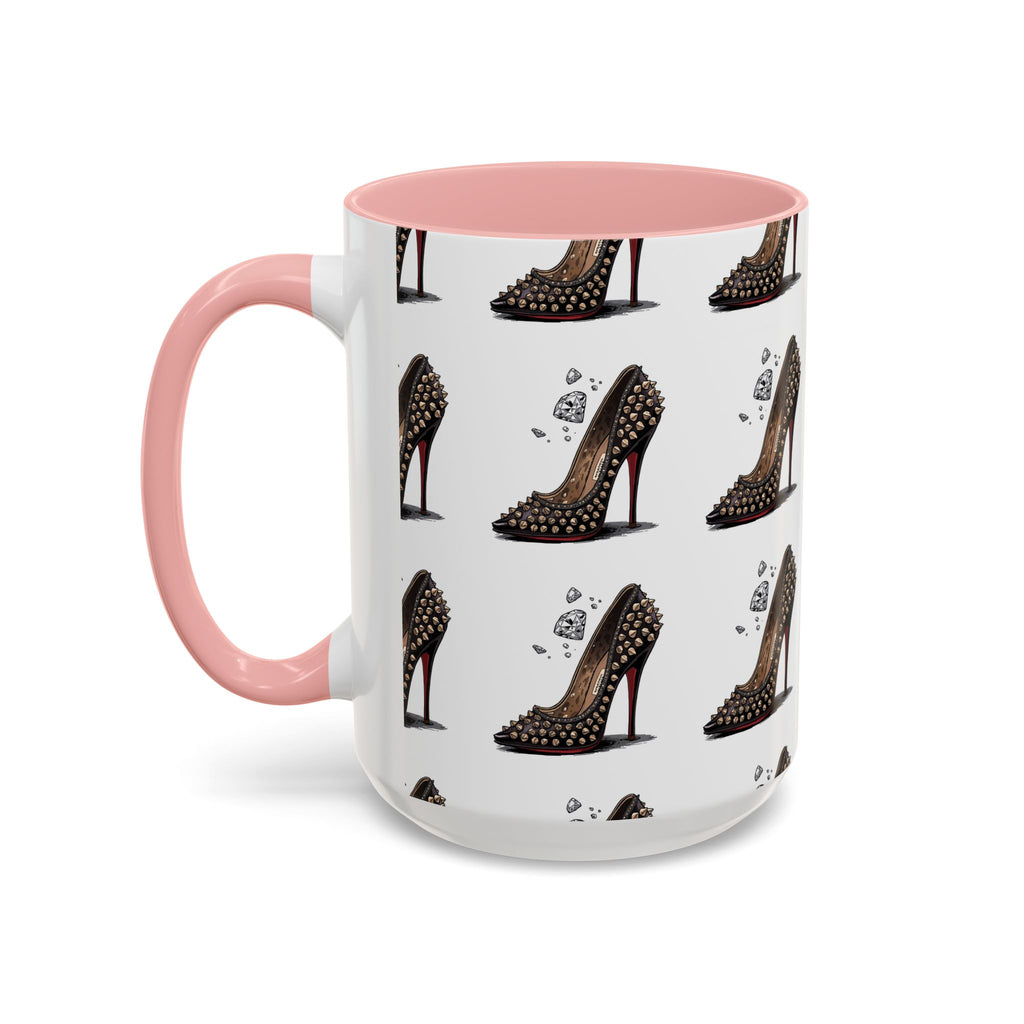 High Heel Pattern Accent Coffee Mug – Fashionista Stiletto Coffee Cup (11/15oz)