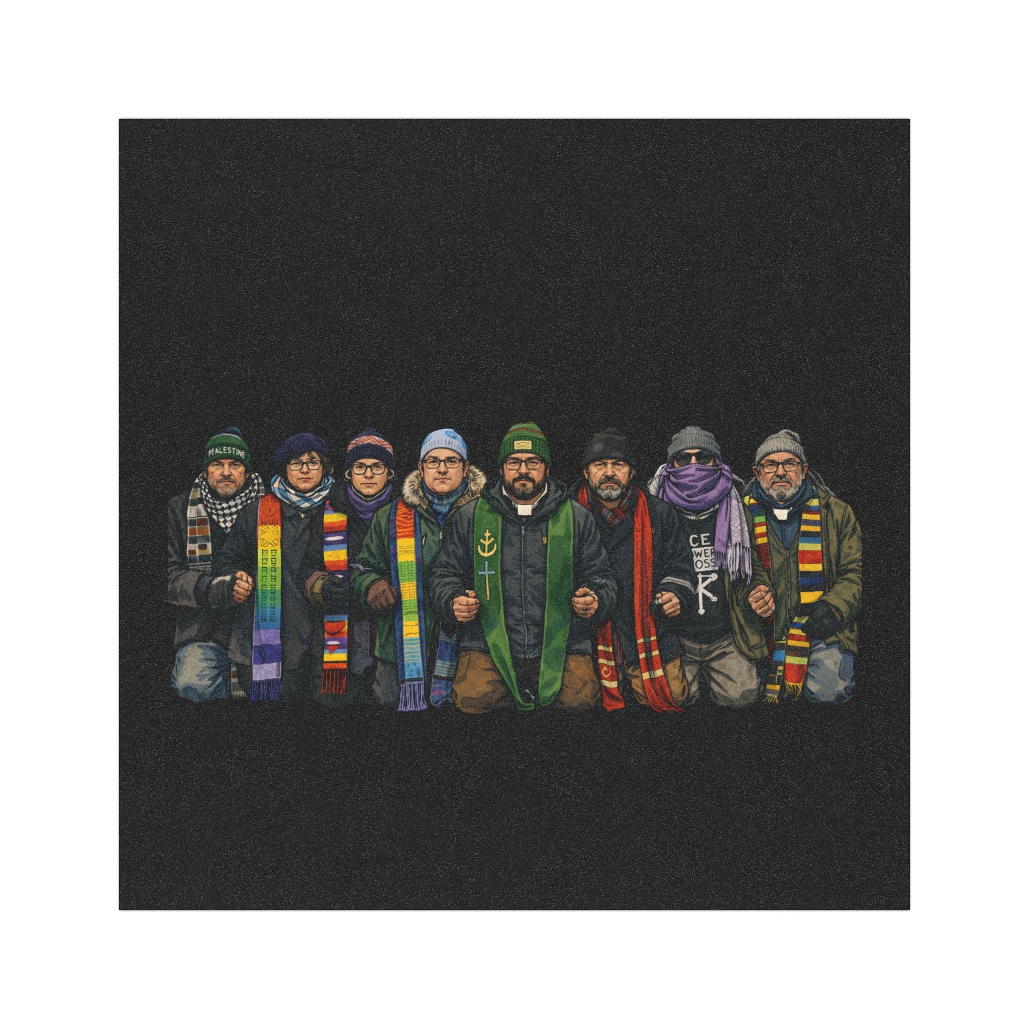 Car Magnet — Cozy Winter Friends Design (Group in Colorful Scarves)