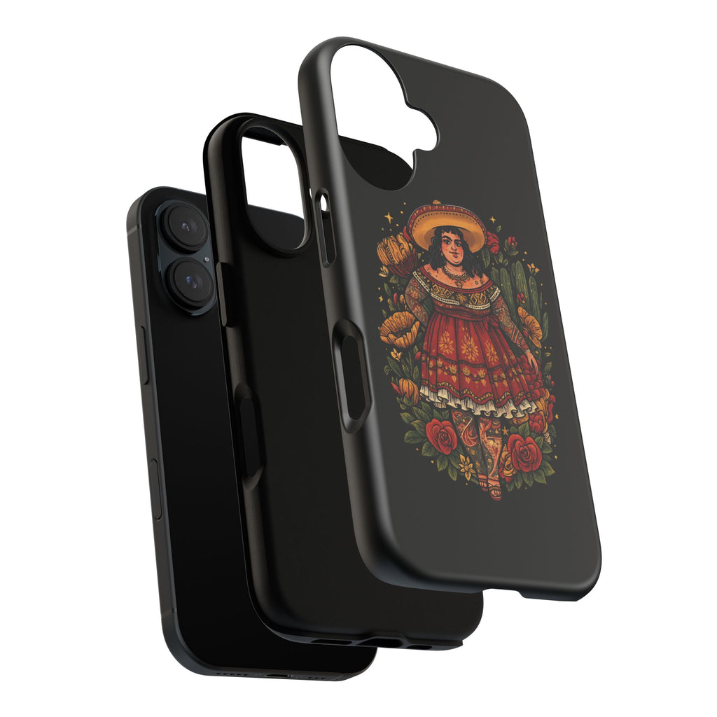 Folk Floral Girl Phone Case — Vibrant Mexican-Inspired Protective Cover